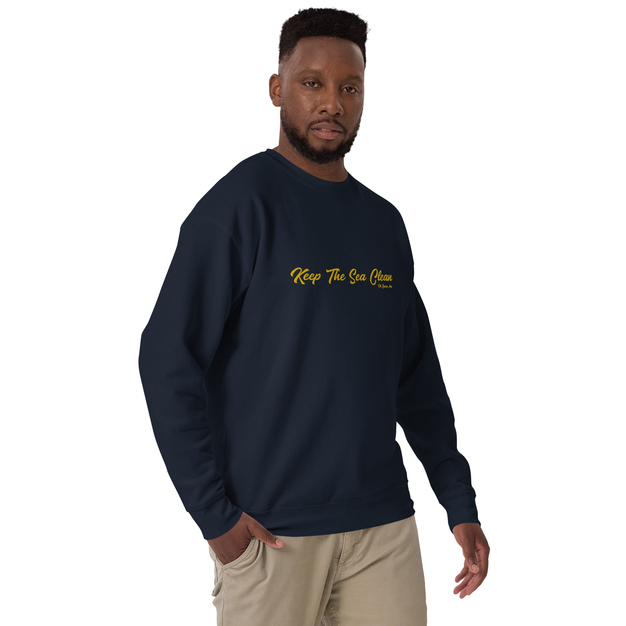 Unisex Premium Sweatshirt Keep The Sea Clean large embroidered pattern