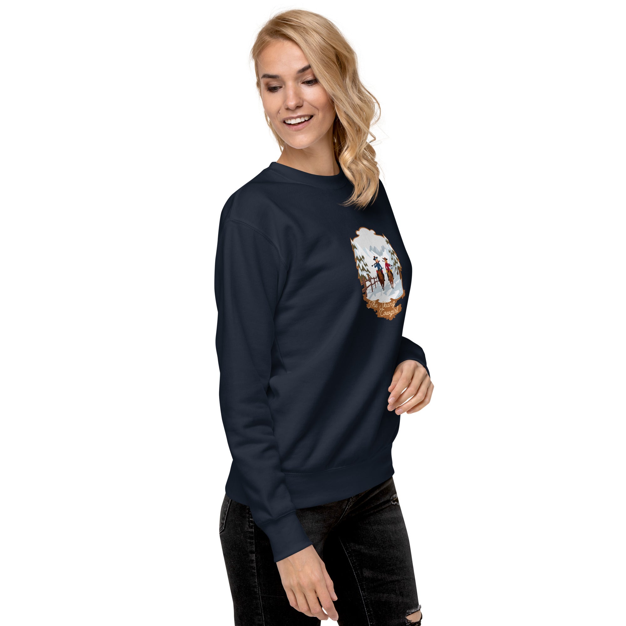 Unisex Premium Sweatshirt The Skiing Cowgirl