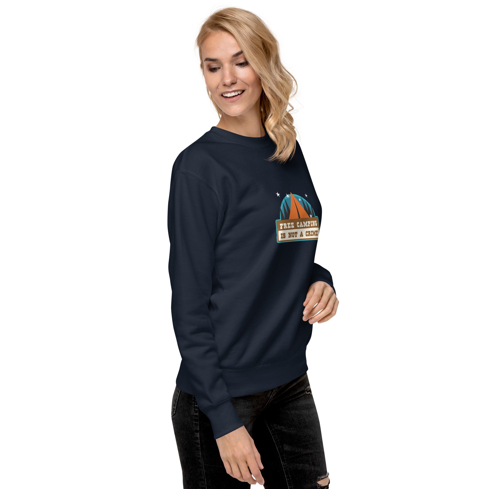 Unisex Premium Sweatshirt Free camping is not a crime graphic