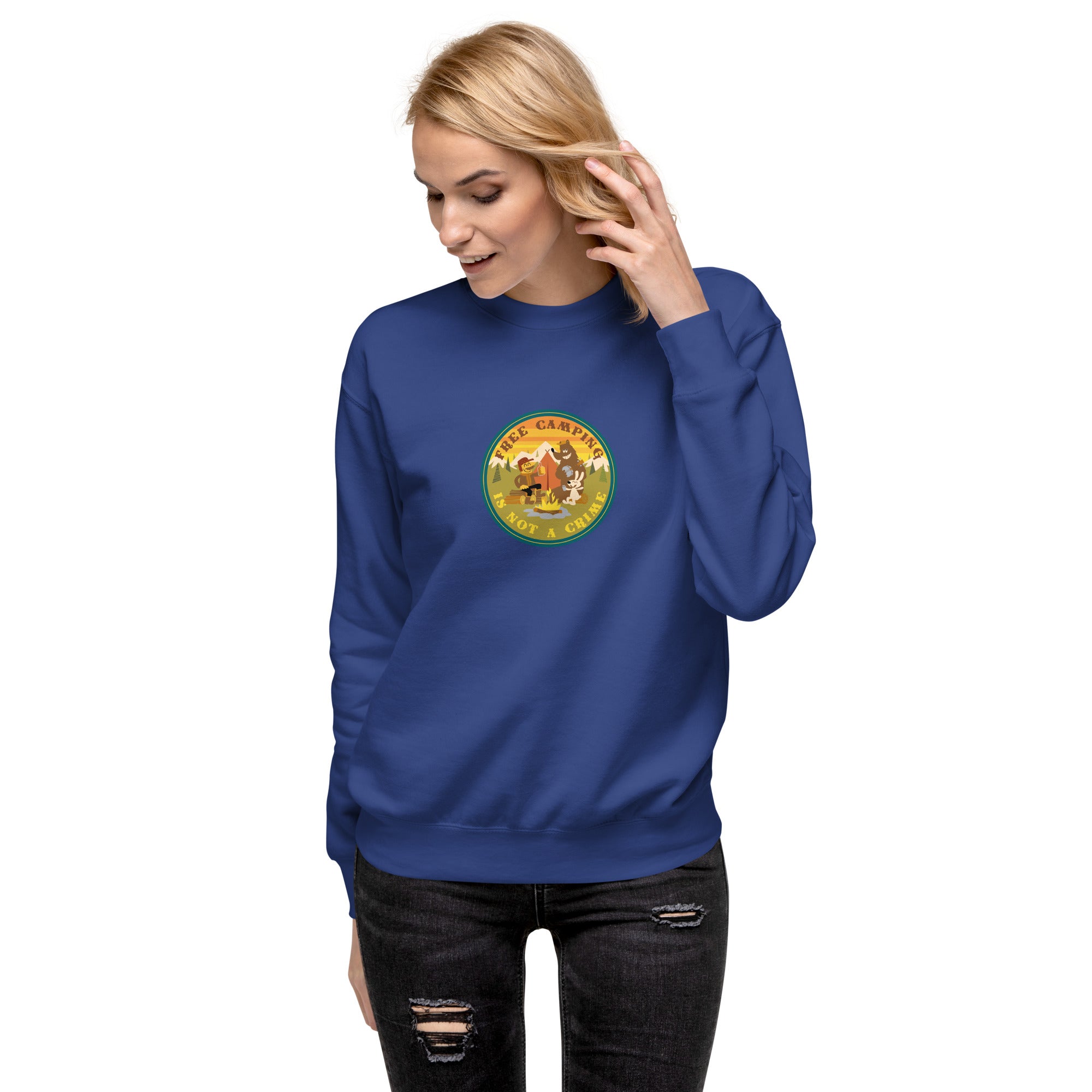 Unisex Premium Sweatshirt Free camping is not a crime