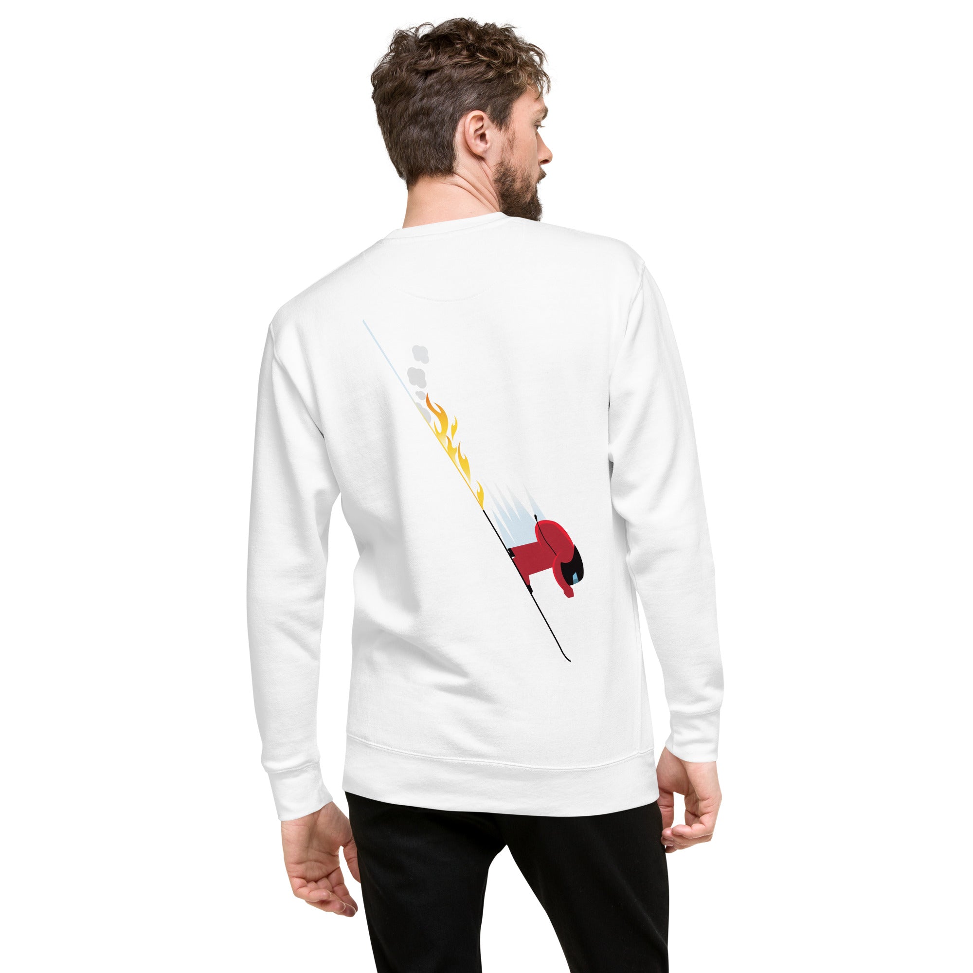 Unisex Premium Sweatshirt Which skier are you? Speed Skier (Front/Back) on Light colors