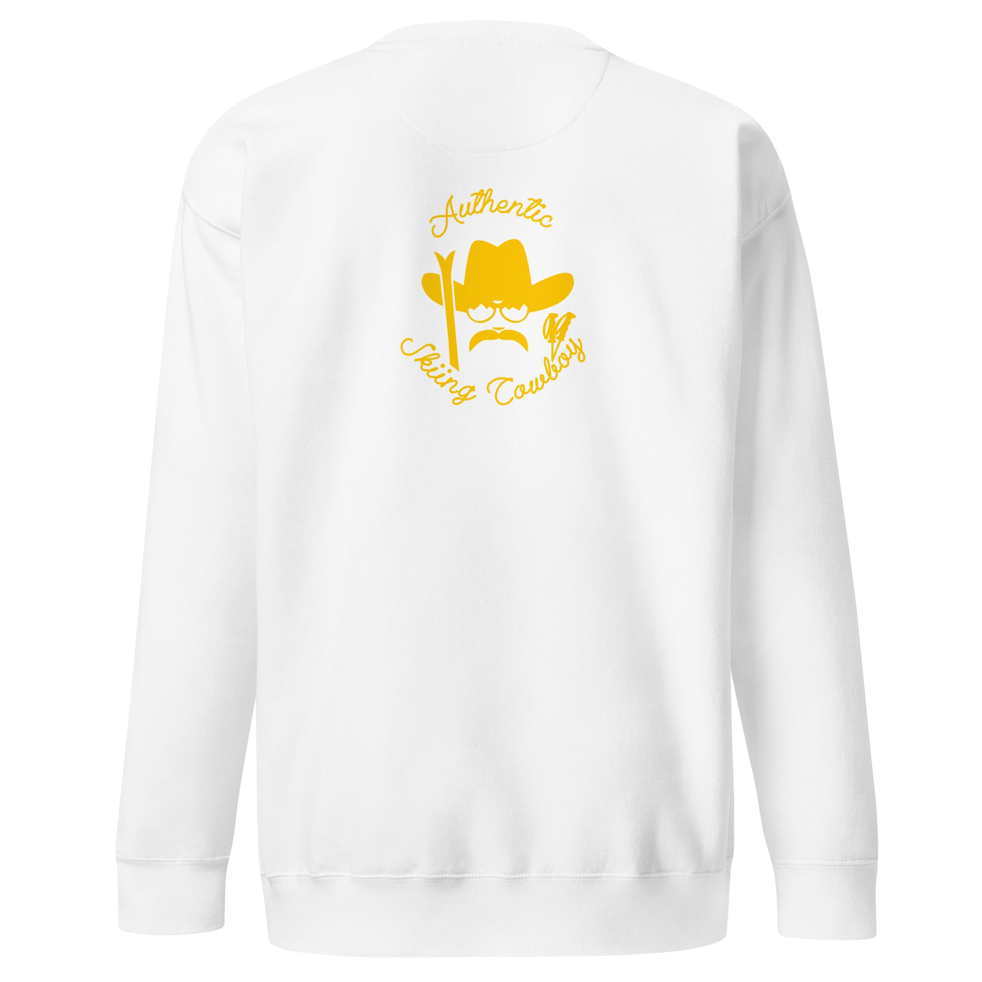 Unisex Premium Sweatshirt Authentic Skiing Cowboy (front & back)