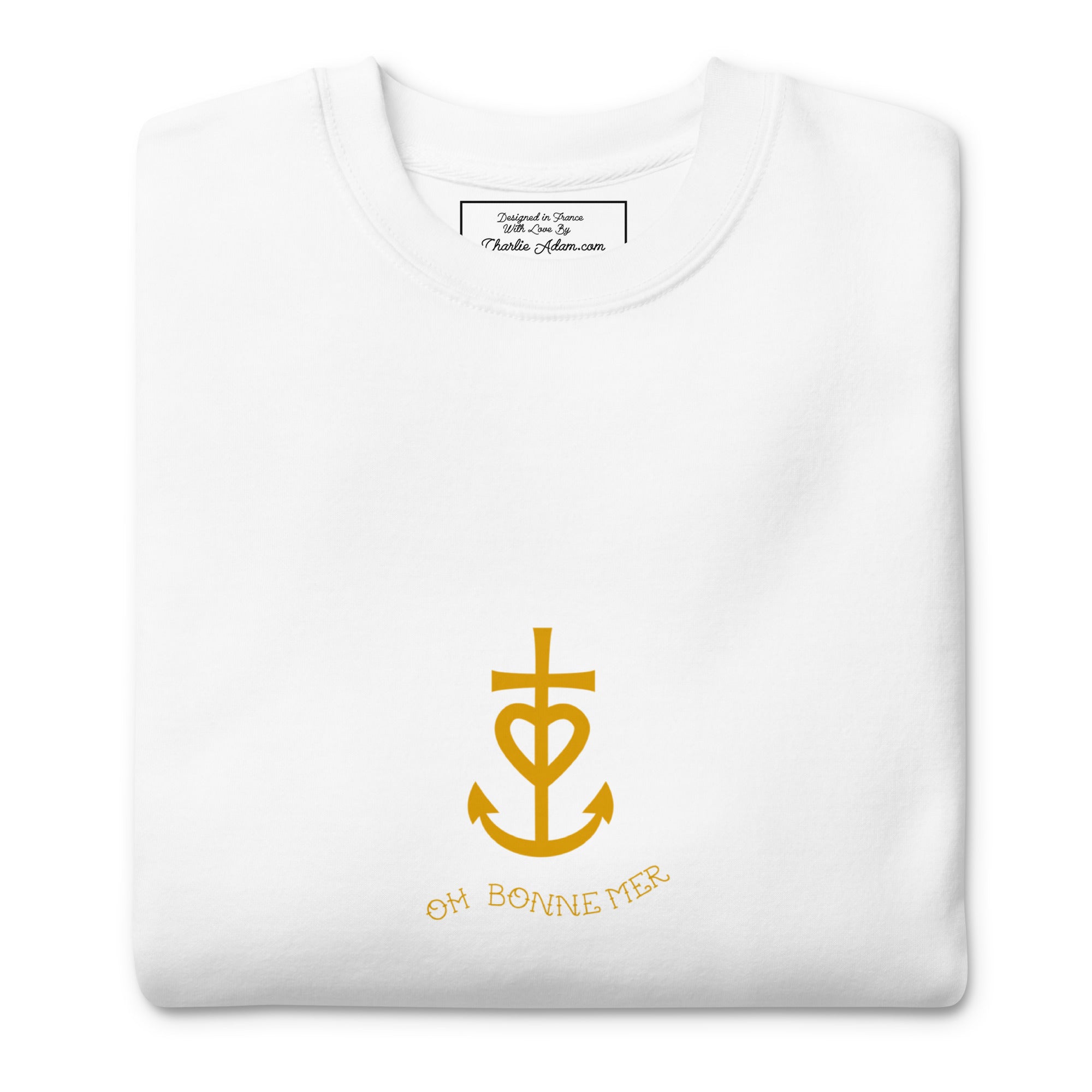 Sweatshirt premium unisexe Croix de Camargue dorée Oh Bonne mer