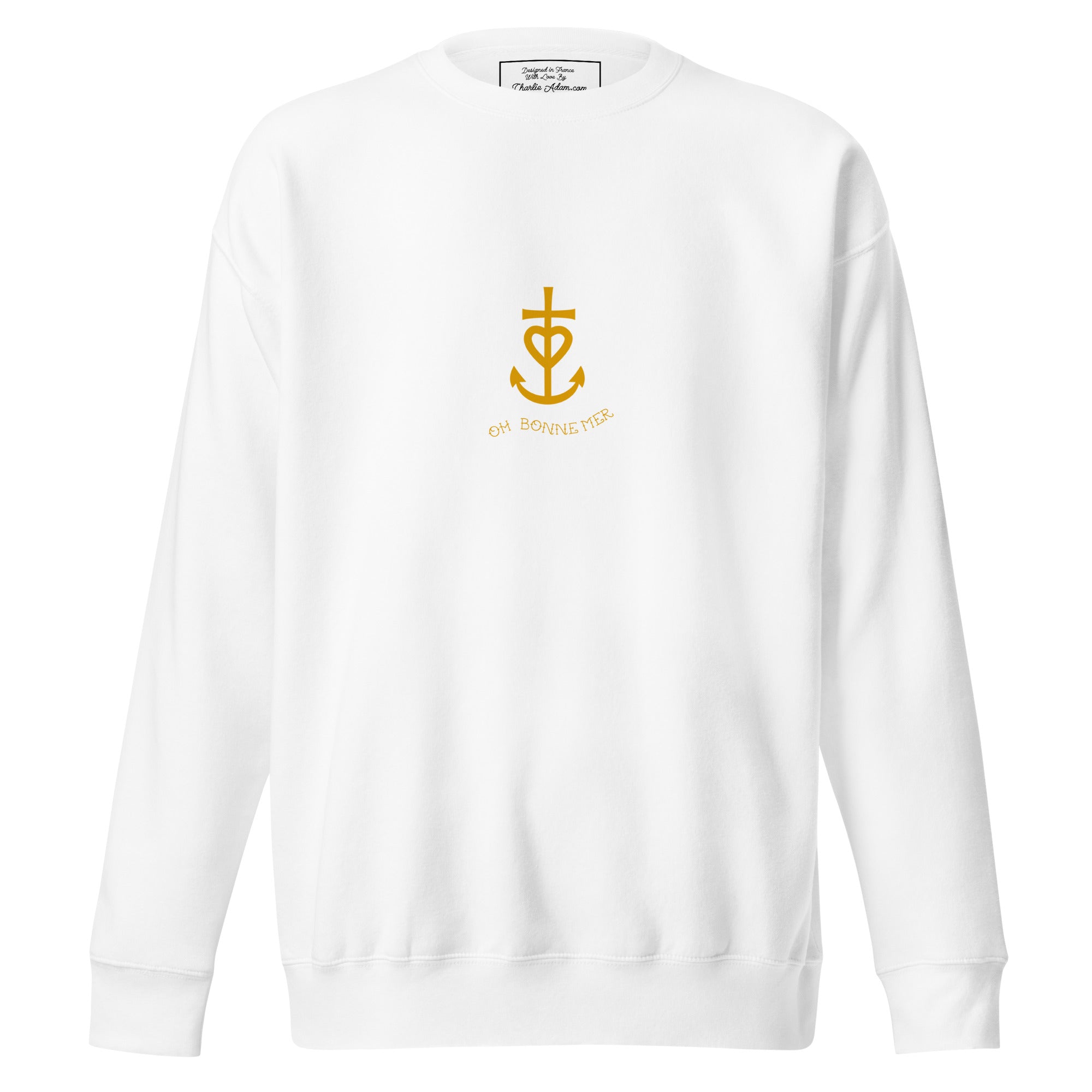 Sweatshirt premium unisexe Croix de Camargue dorée Oh Bonne mer