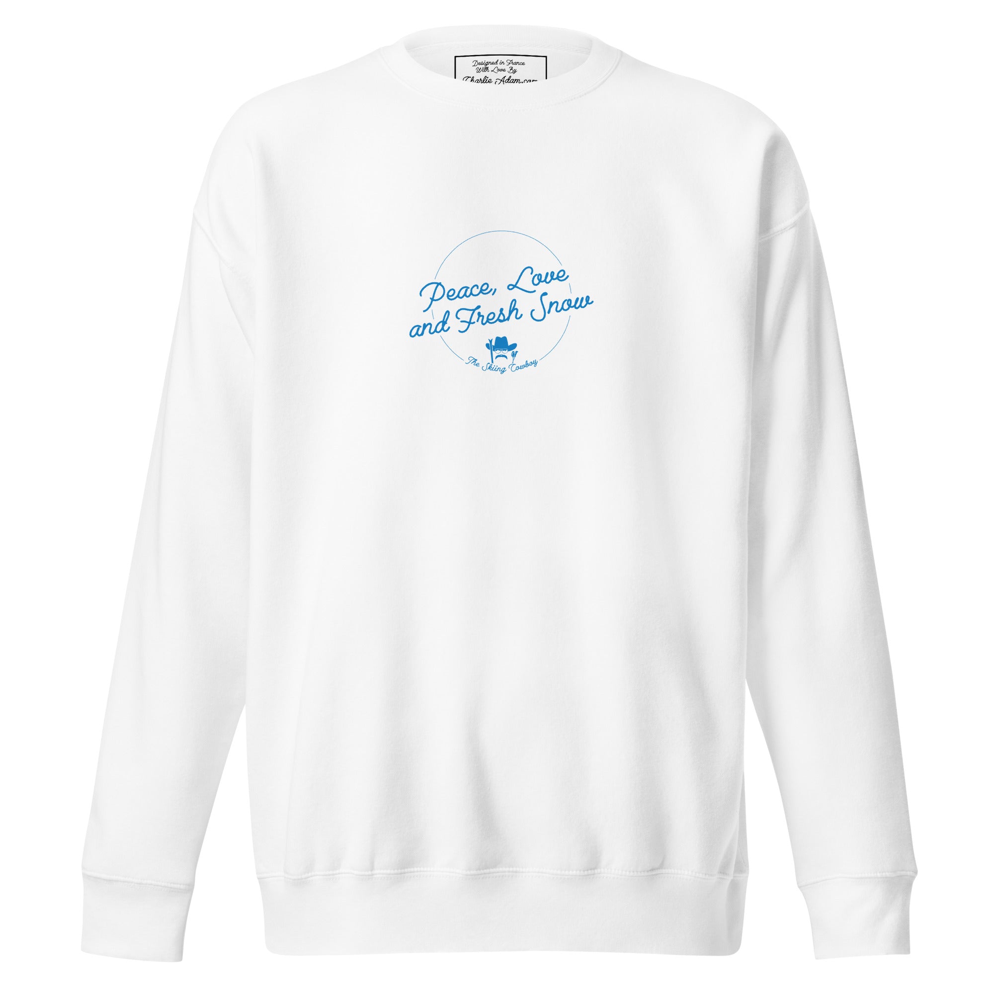 Unisex Premium Sweatshirt Peace, Love and Fresh Snow