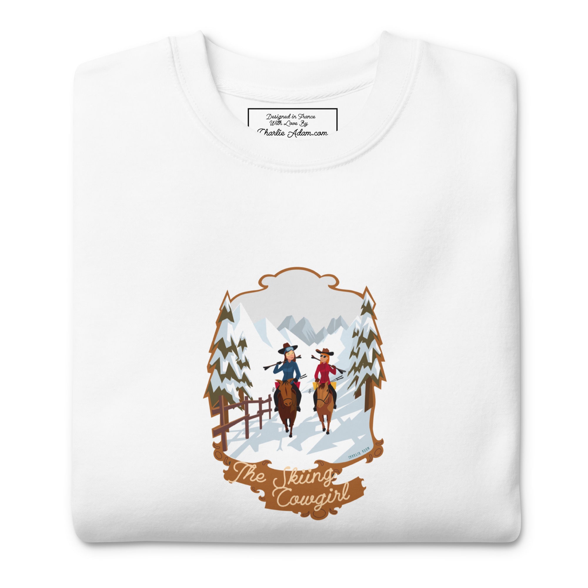 Unisex Premium Sweatshirt The Skiing Cowgirl