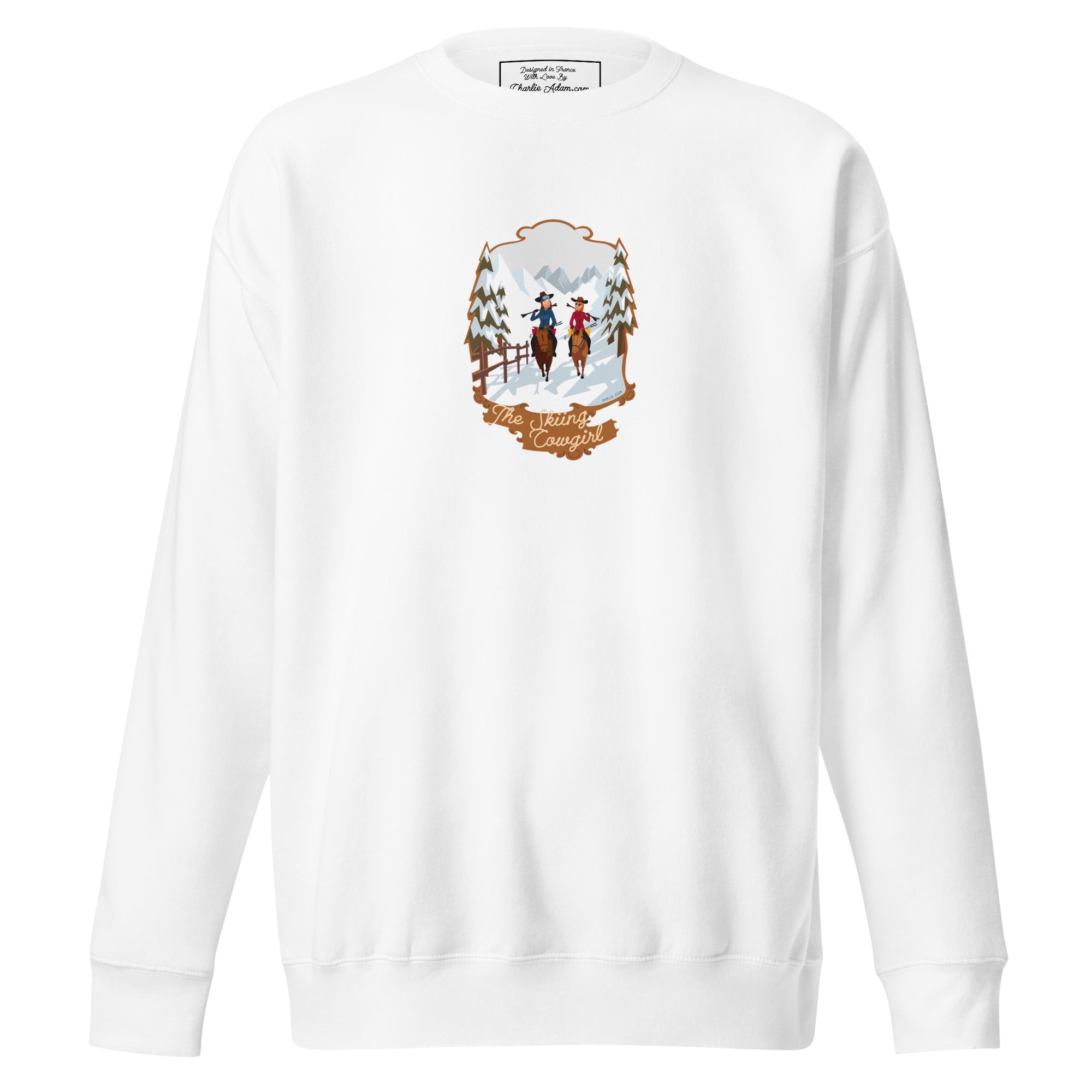 Unisex Premium Sweatshirt The Skiing Cowgirl