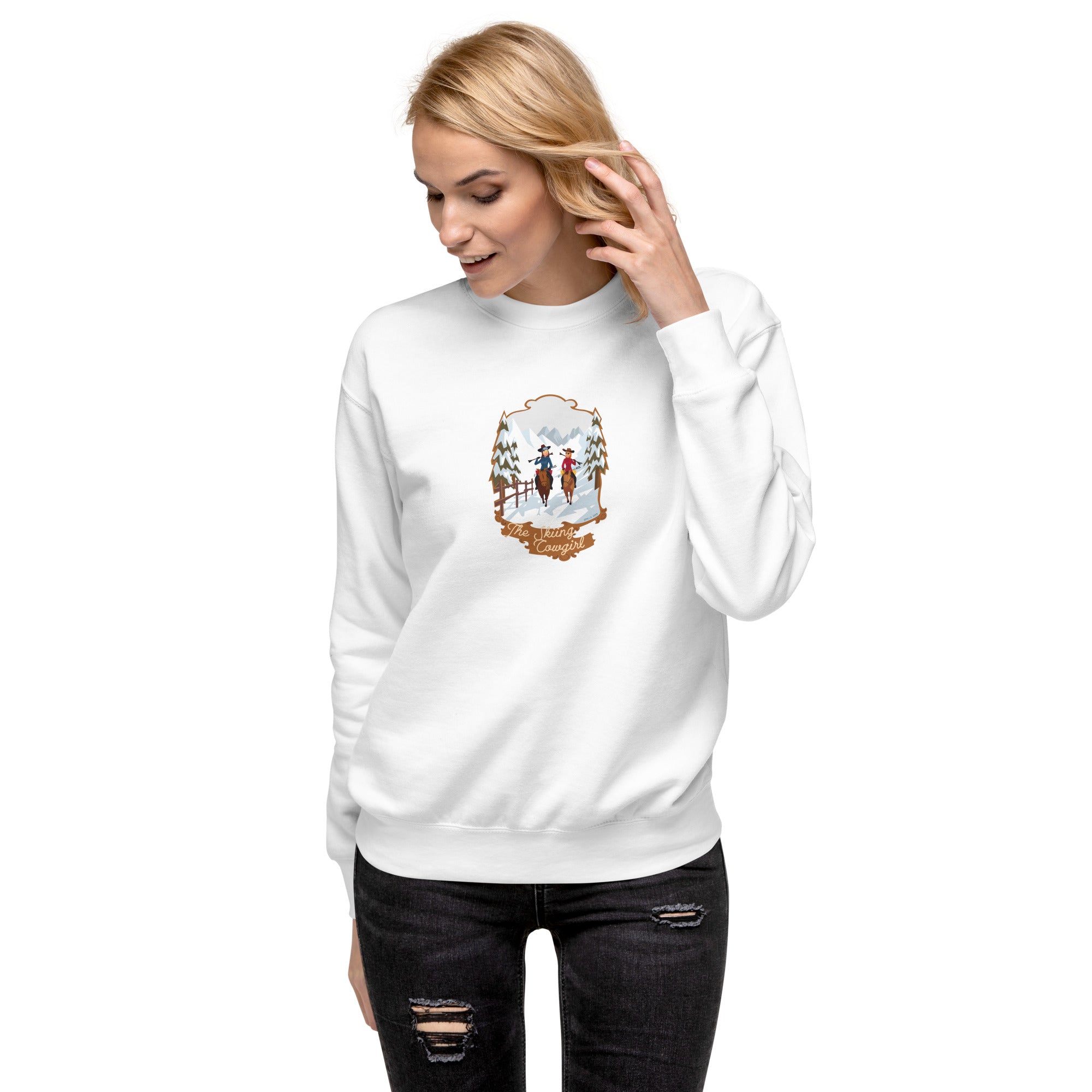 Unisex Premium Sweatshirt The Skiing Cowgirl