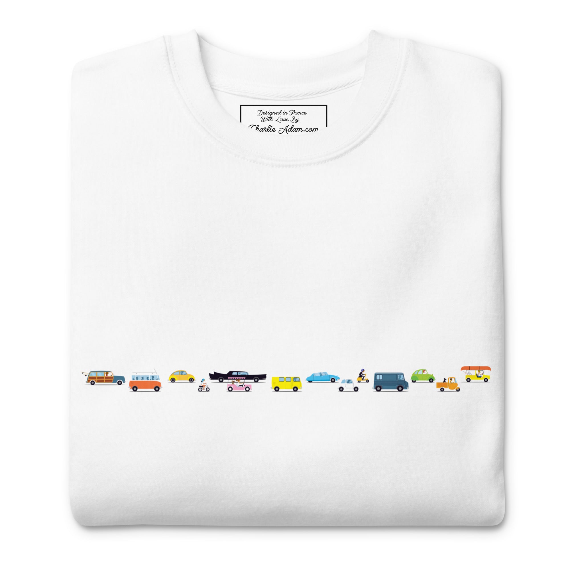 Sweatshirt premium unisexe Vintage Cars Traffic Jam