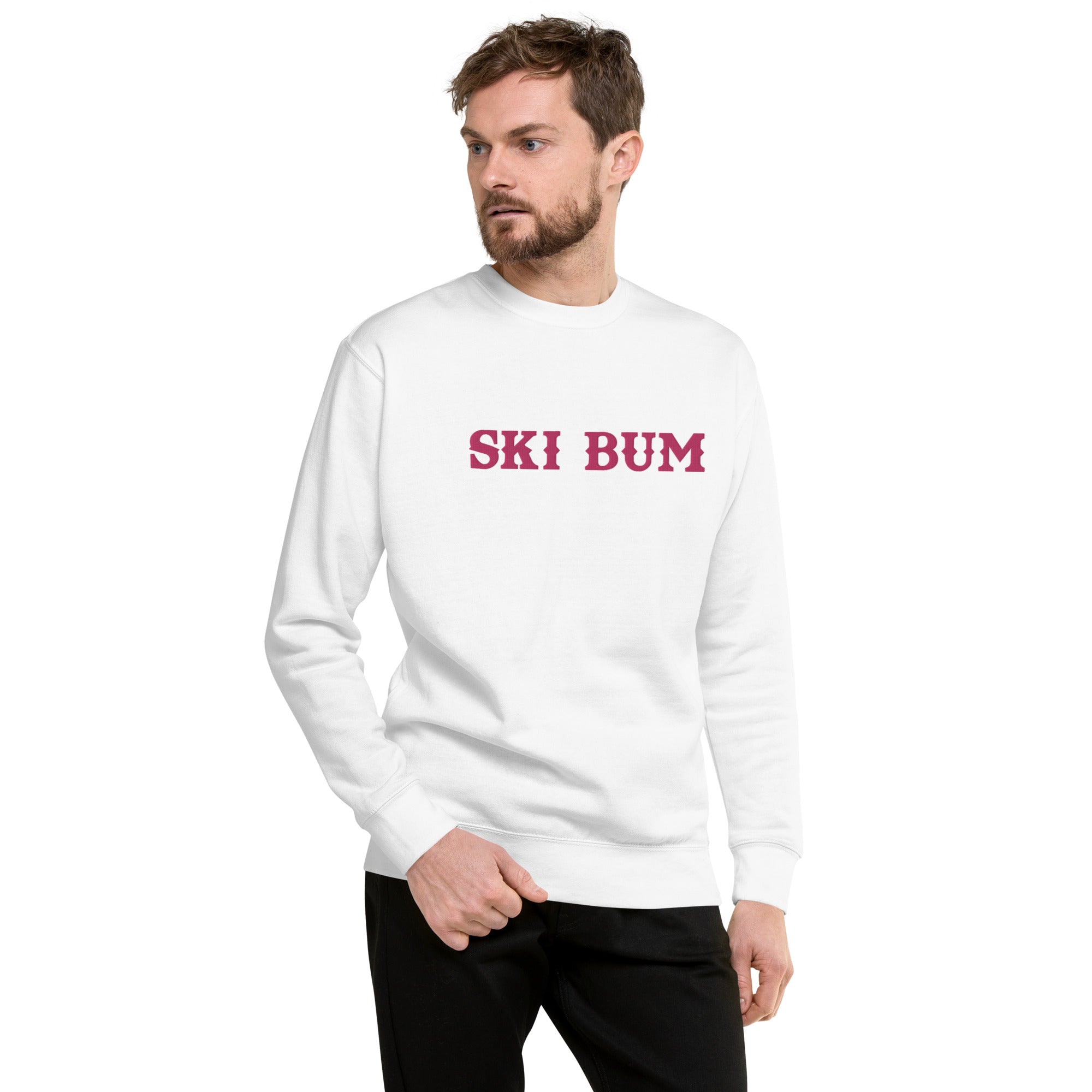 Sweatshirt premium unisexe Ski Bum Flamingo grand motif brodé