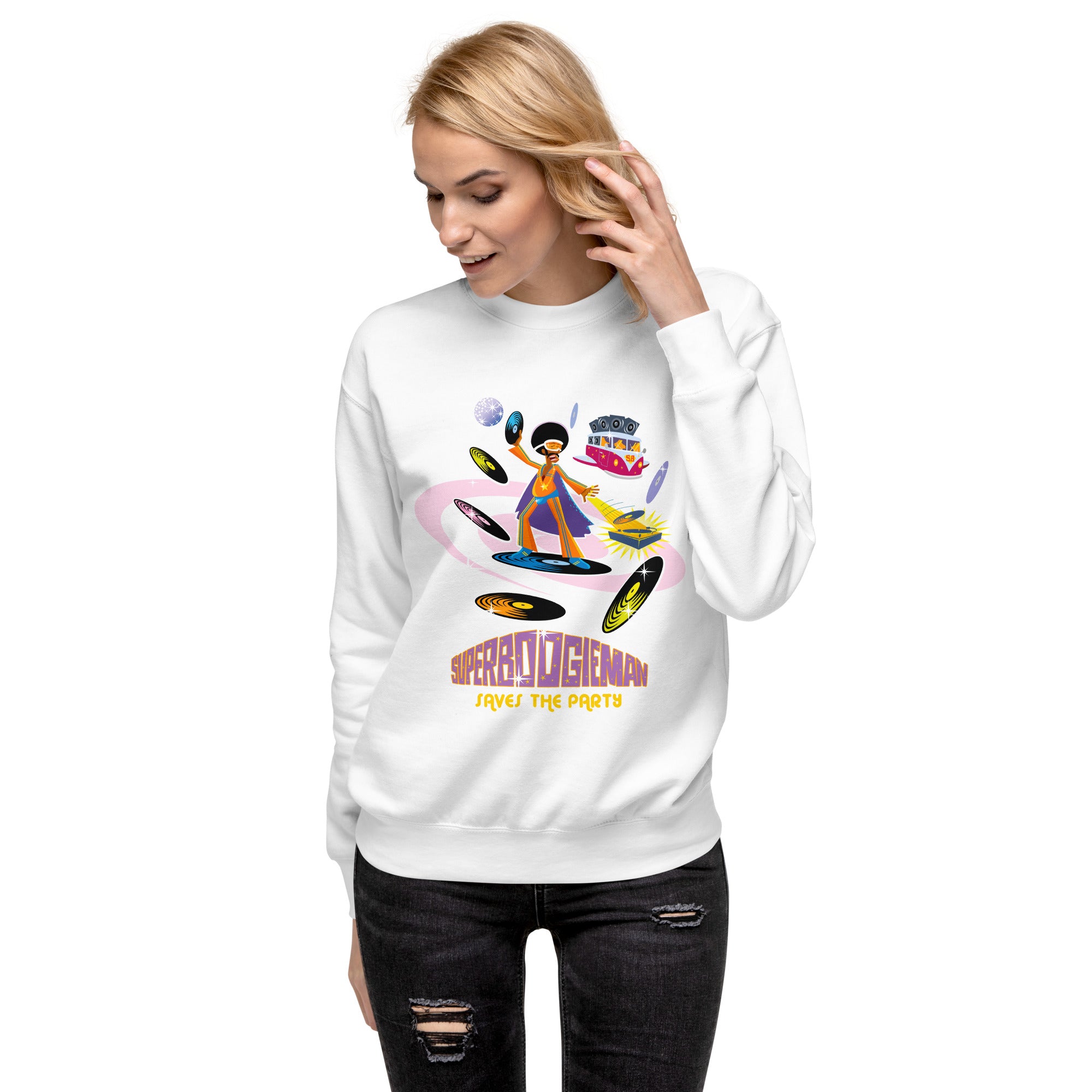 Sweatshirt premium unisexe Superboogieman Saves the Party