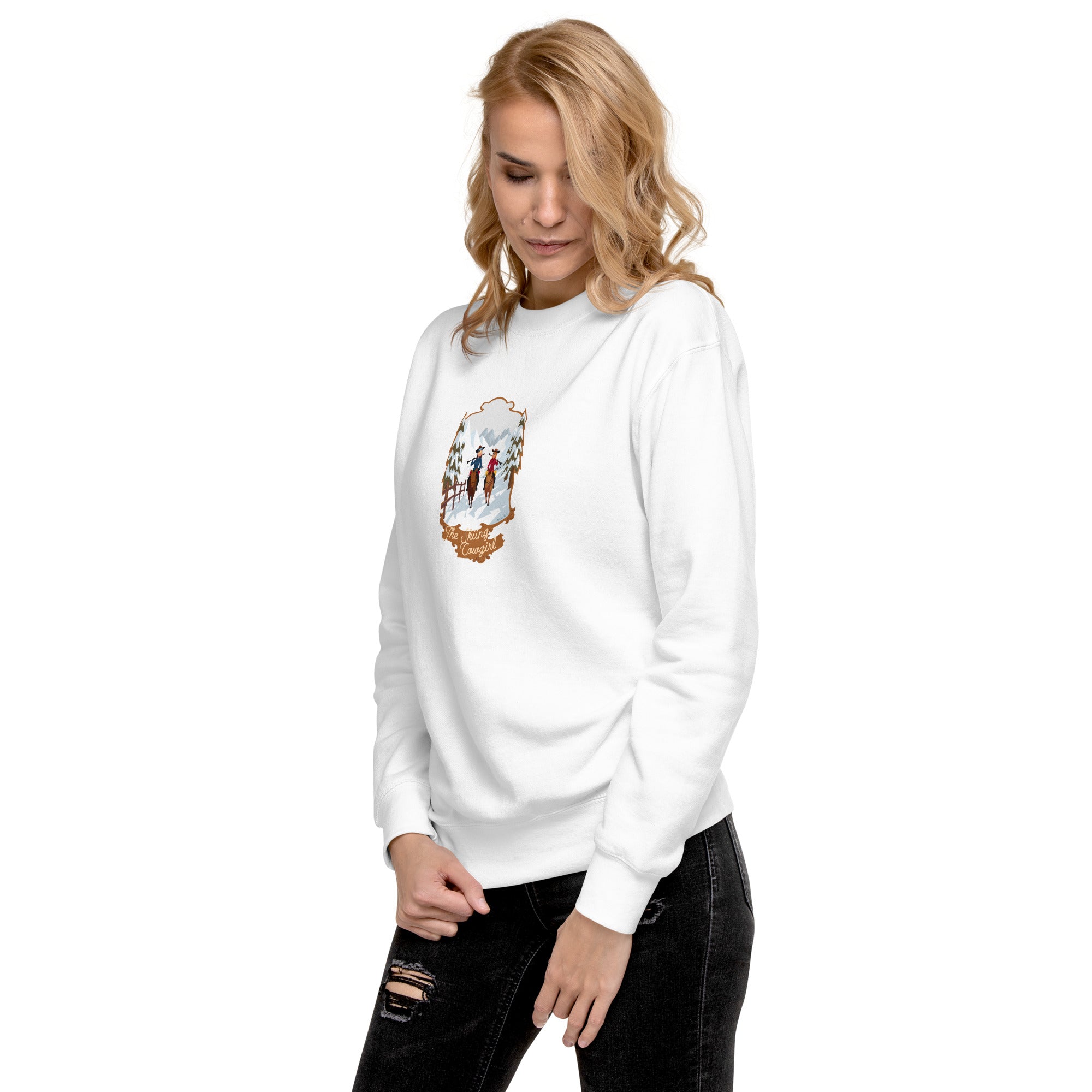 Unisex Premium Sweatshirt The Skiing Cowgirl