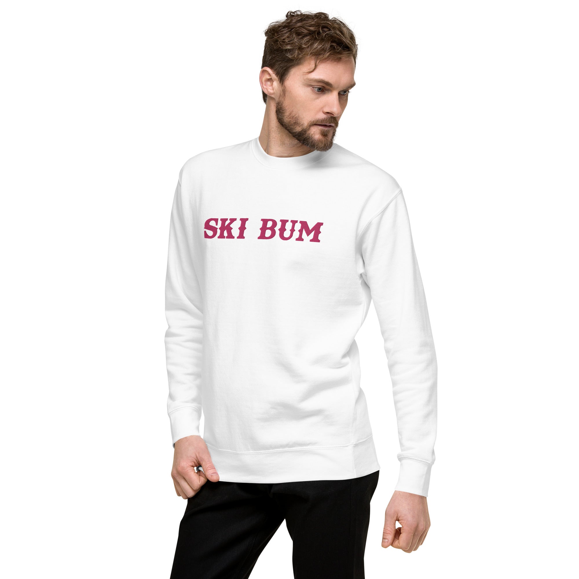 Sweatshirt premium unisexe Ski Bum Flamingo grand motif brodé