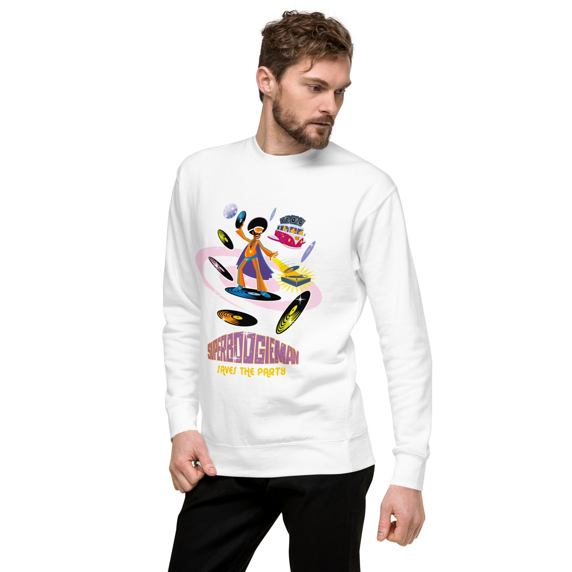 Sweatshirt premium unisexe Superboogieman Saves the Party