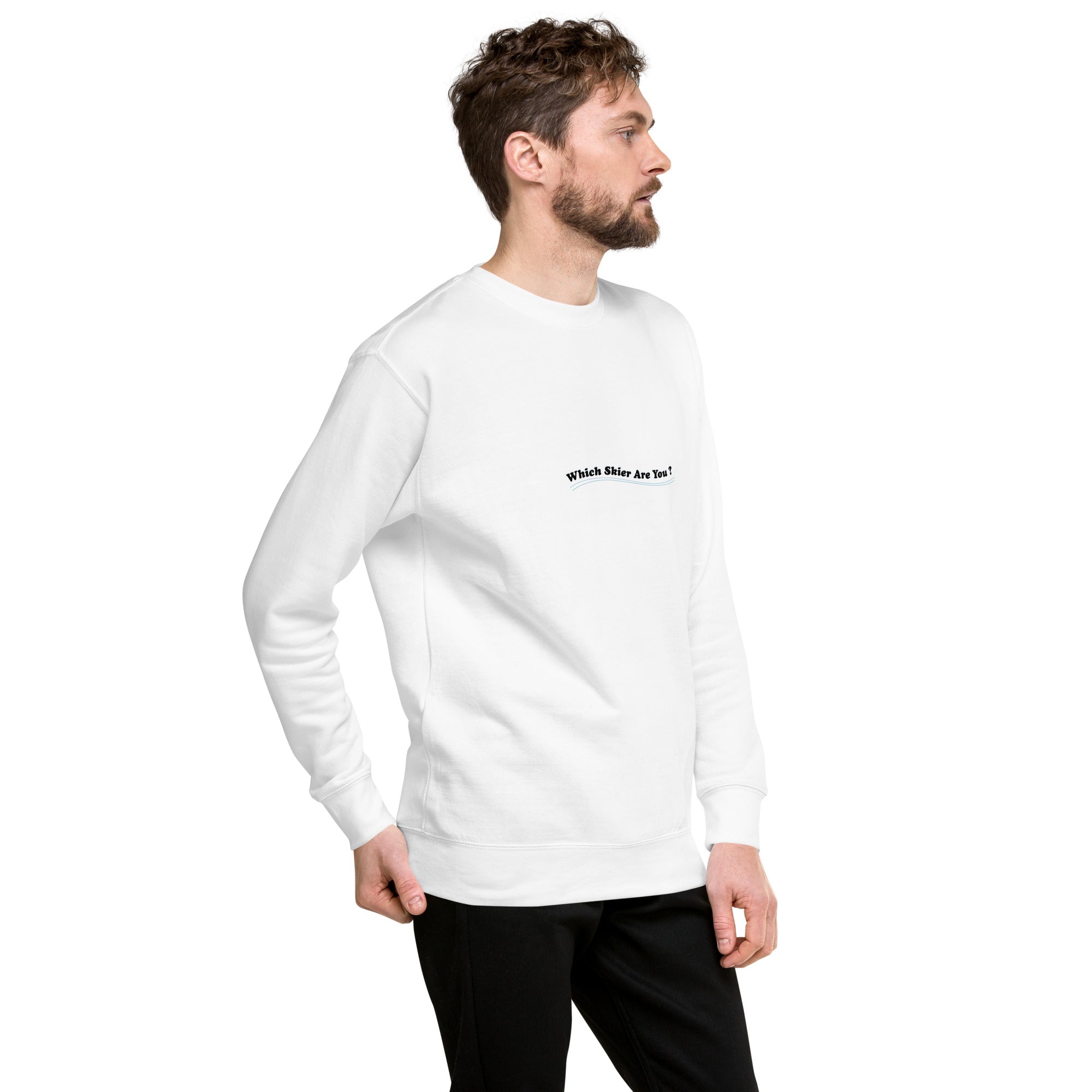 Sweatshirt premium unisexe Which skier are you? Speed Skier (Front/Back) on Light colors