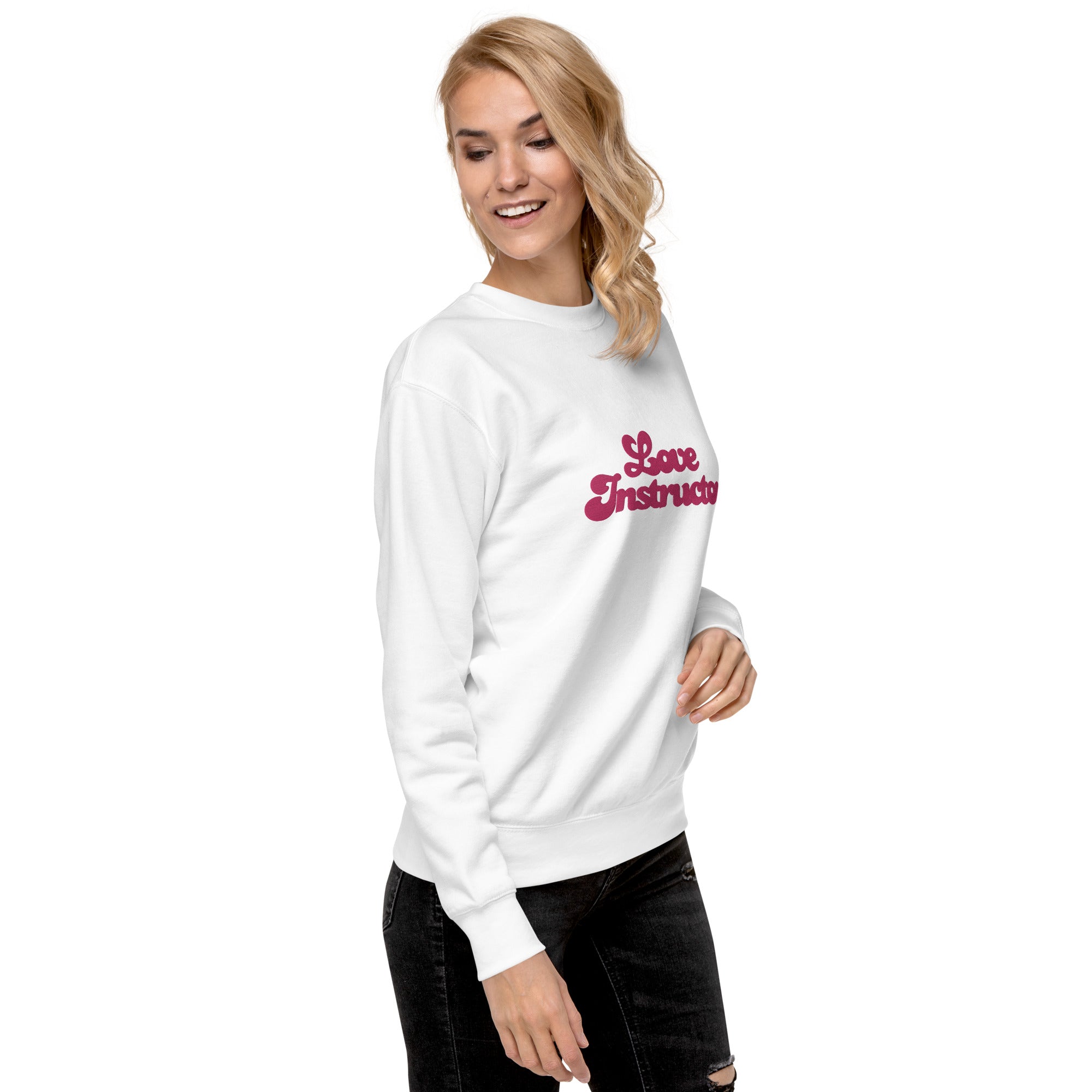 Unisex Premium Sweatshirt Love Instructor large embroidered pattern