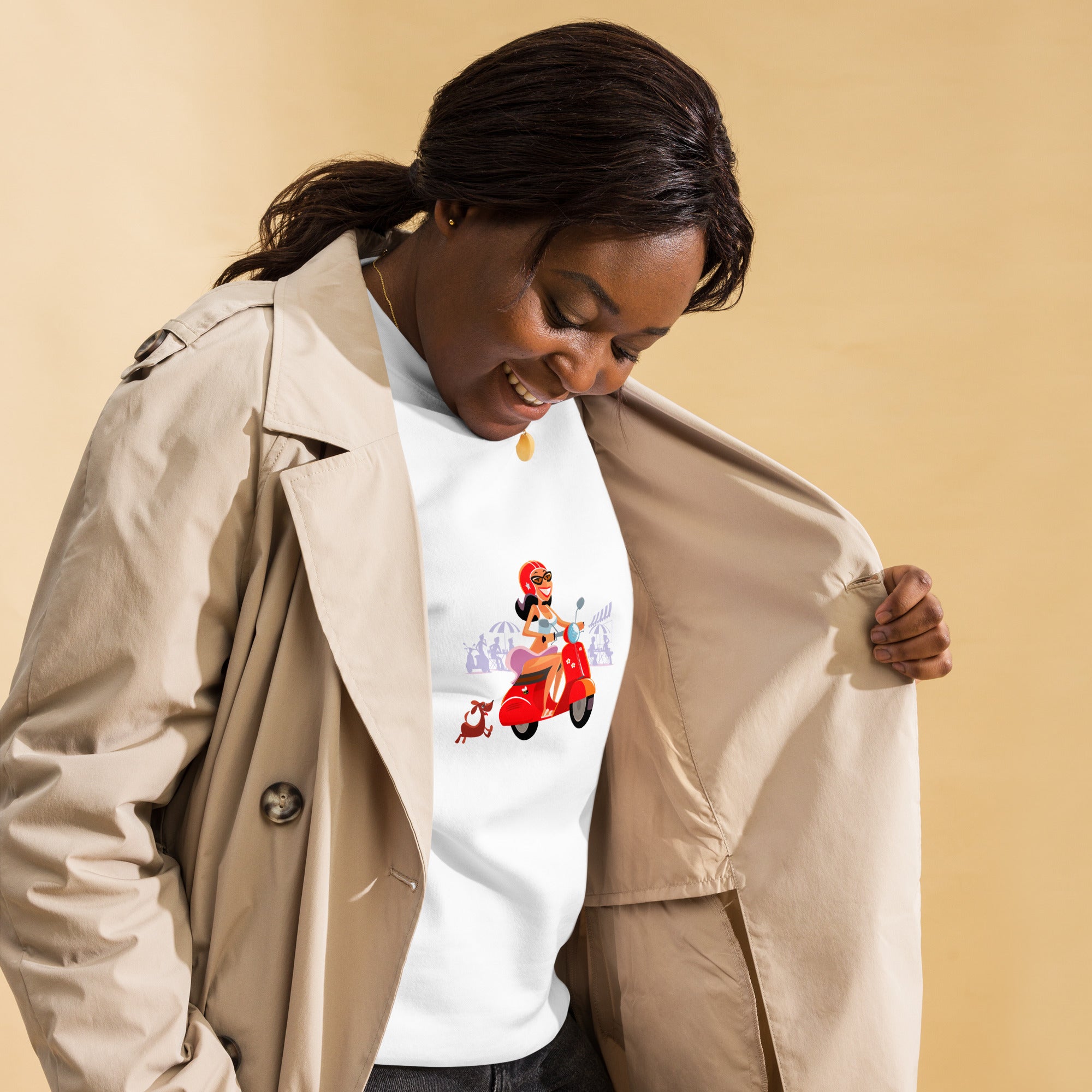 Sweatshirt premium unisexe Vespa Girl in St Tropez