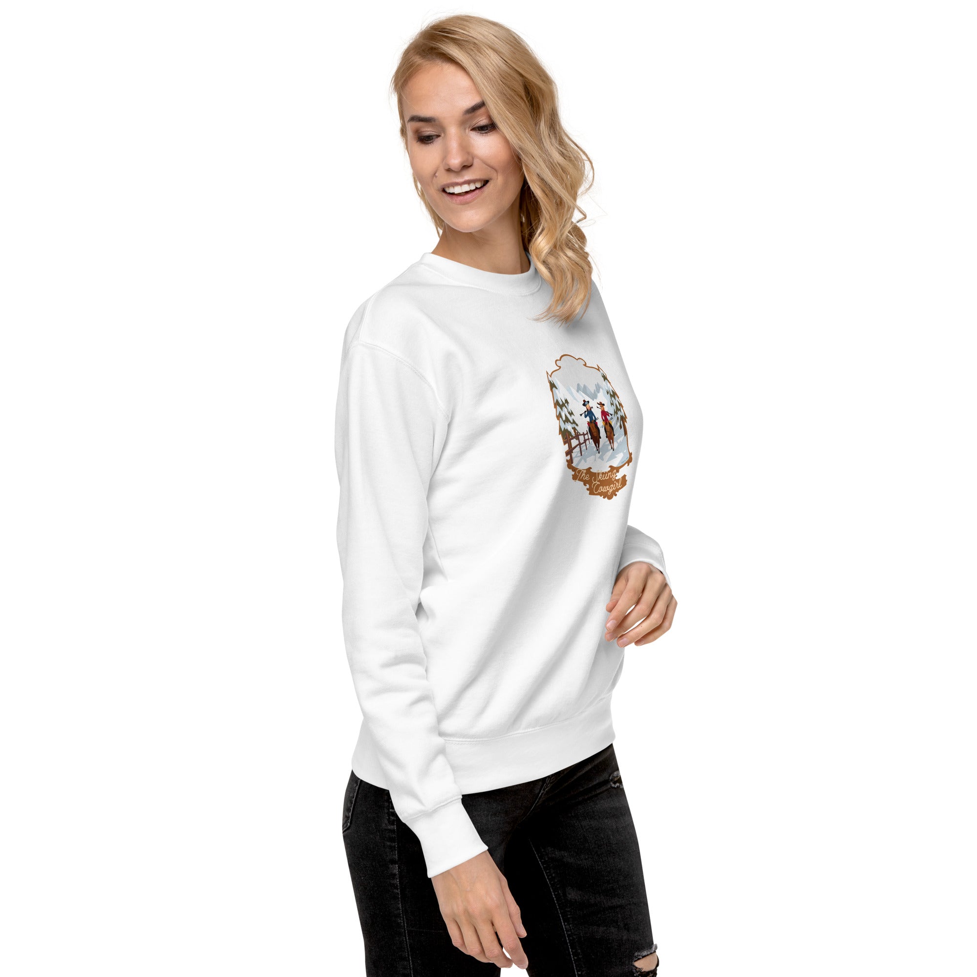 Unisex Premium Sweatshirt The Skiing Cowgirl