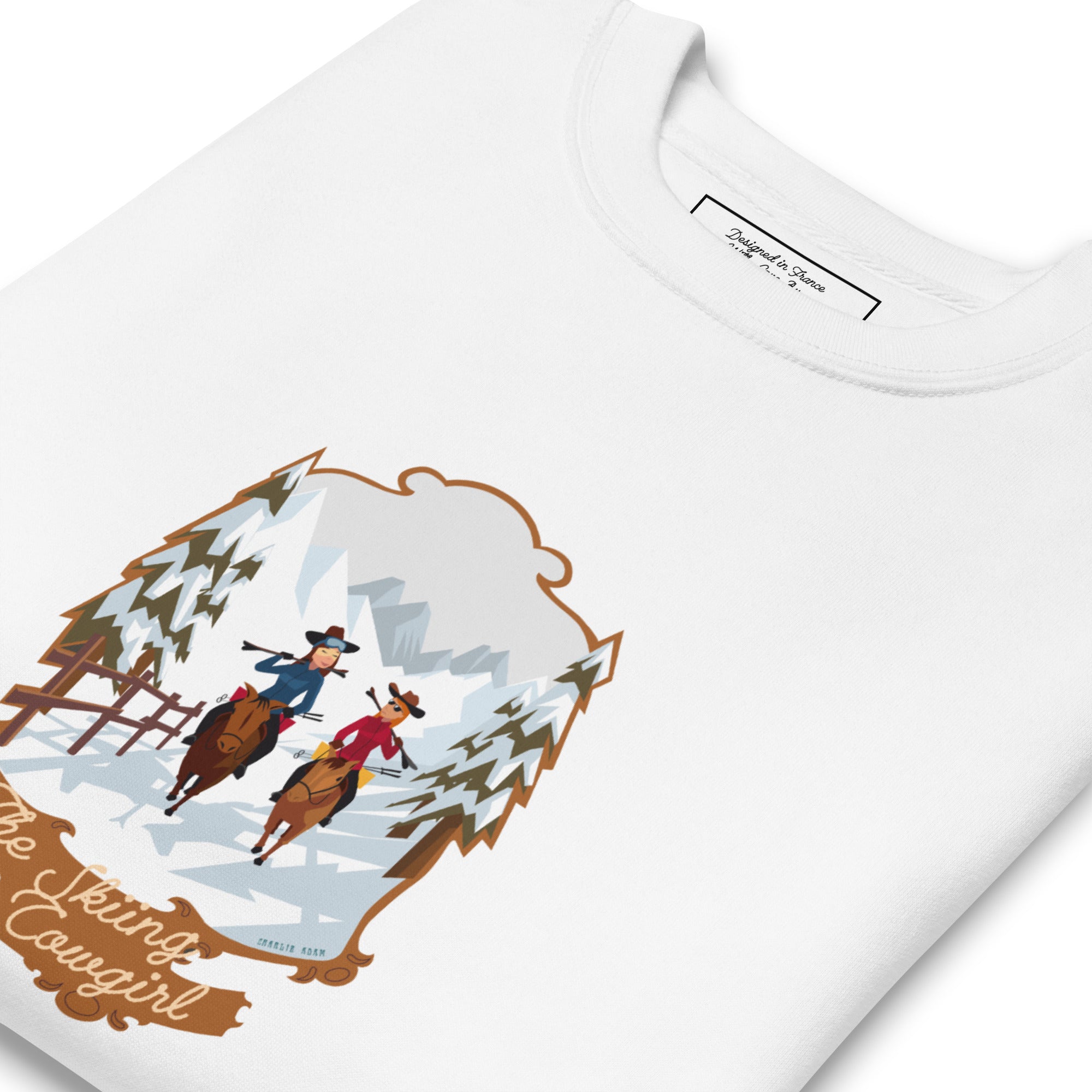 Unisex Premium Sweatshirt The Skiing Cowgirl