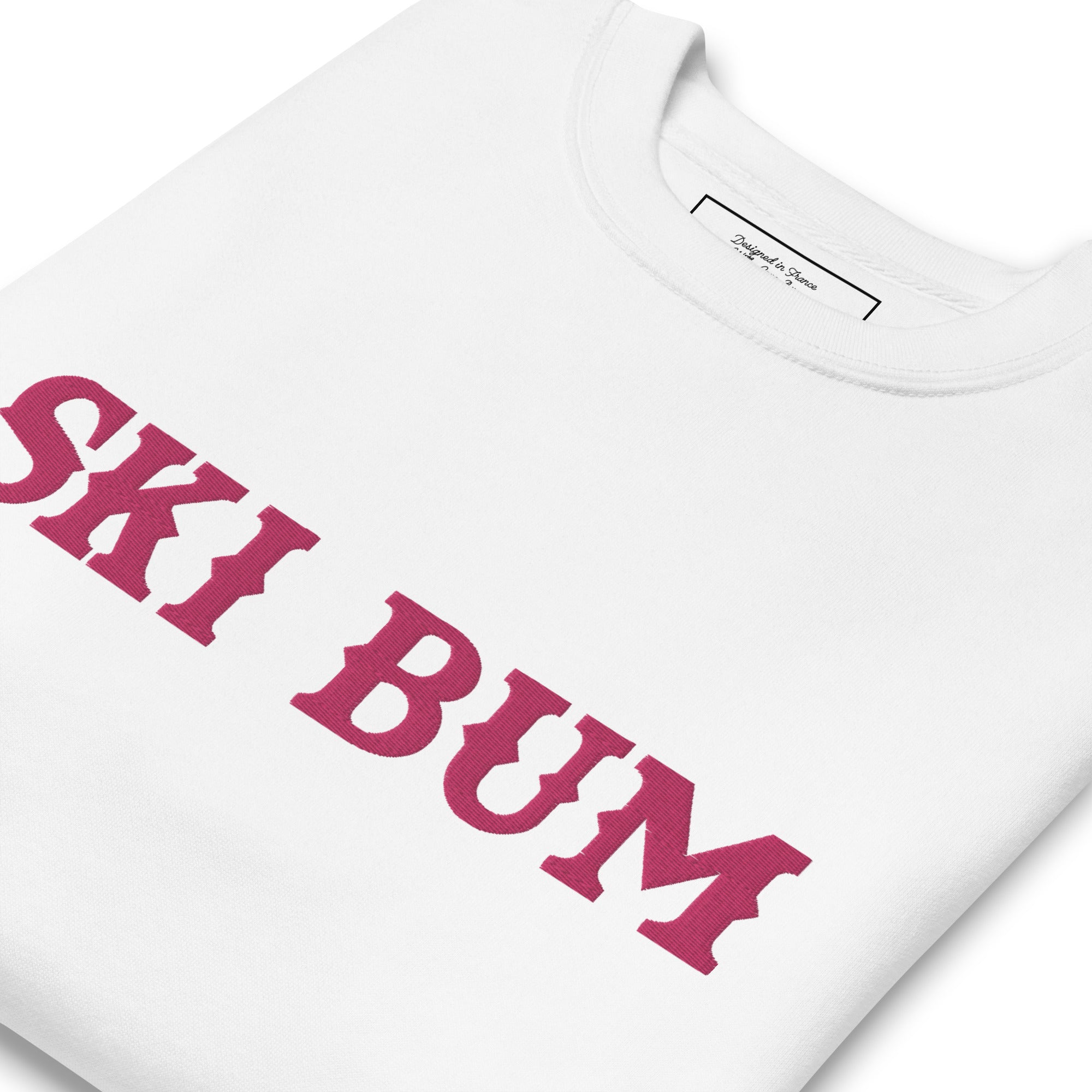 Sweatshirt premium unisexe Ski Bum Flamingo grand motif brodé