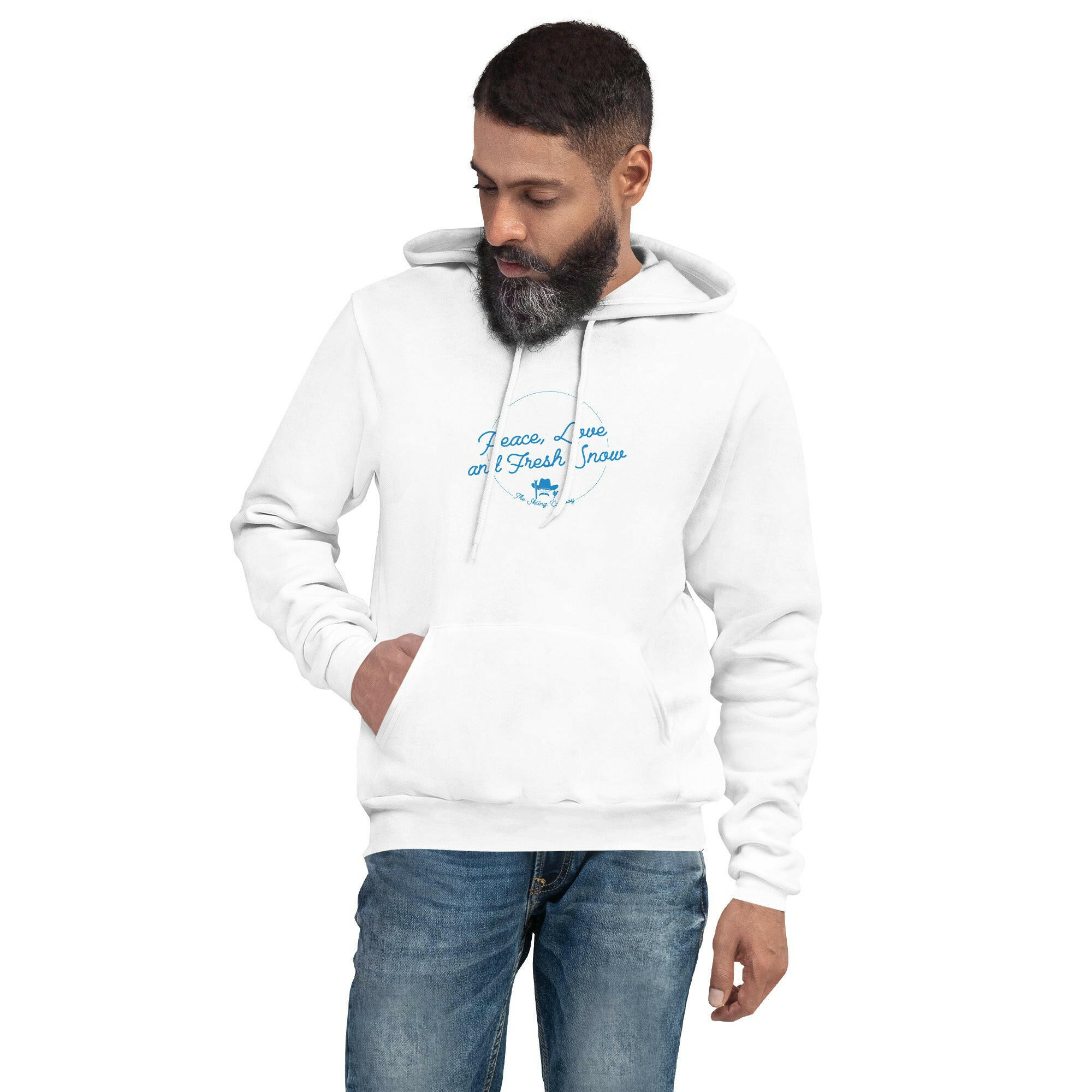 Unisex hoodie Peace, Love and Fresh Snow