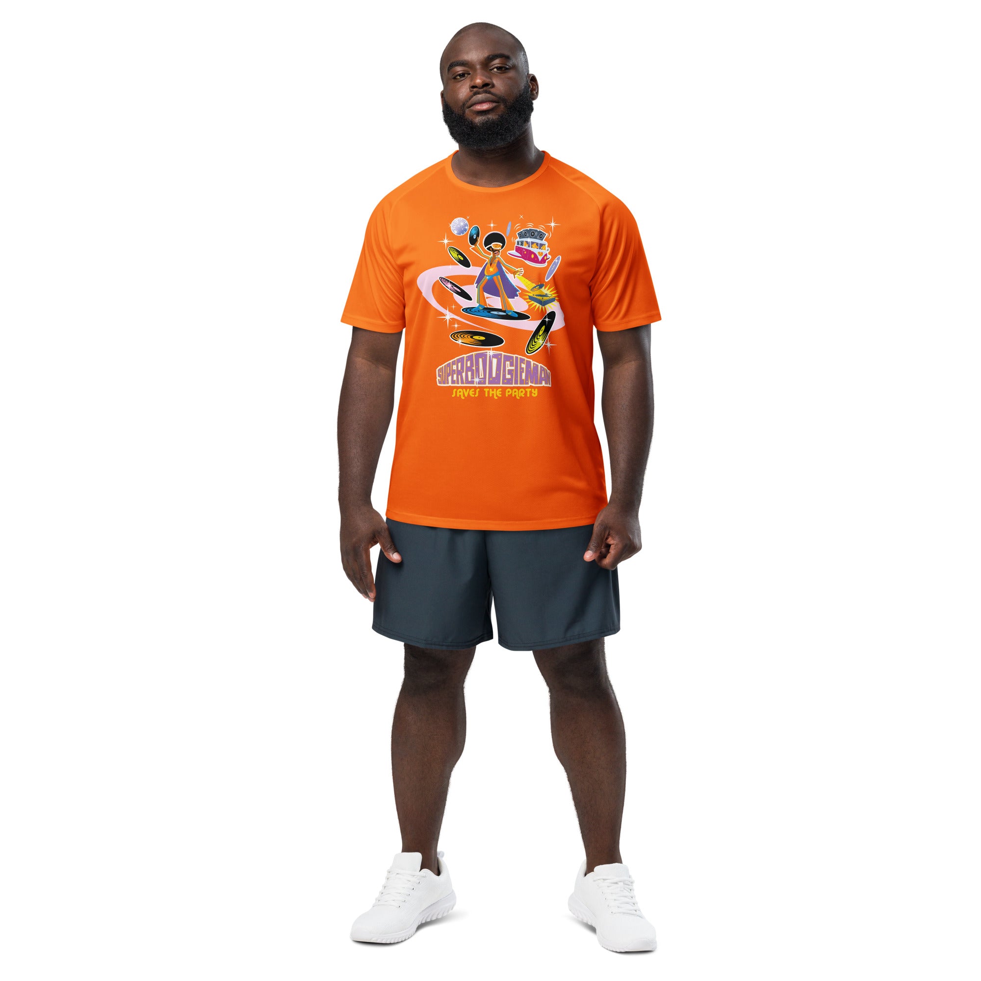 Unisex sports jersey Superboogieman Saves the Party