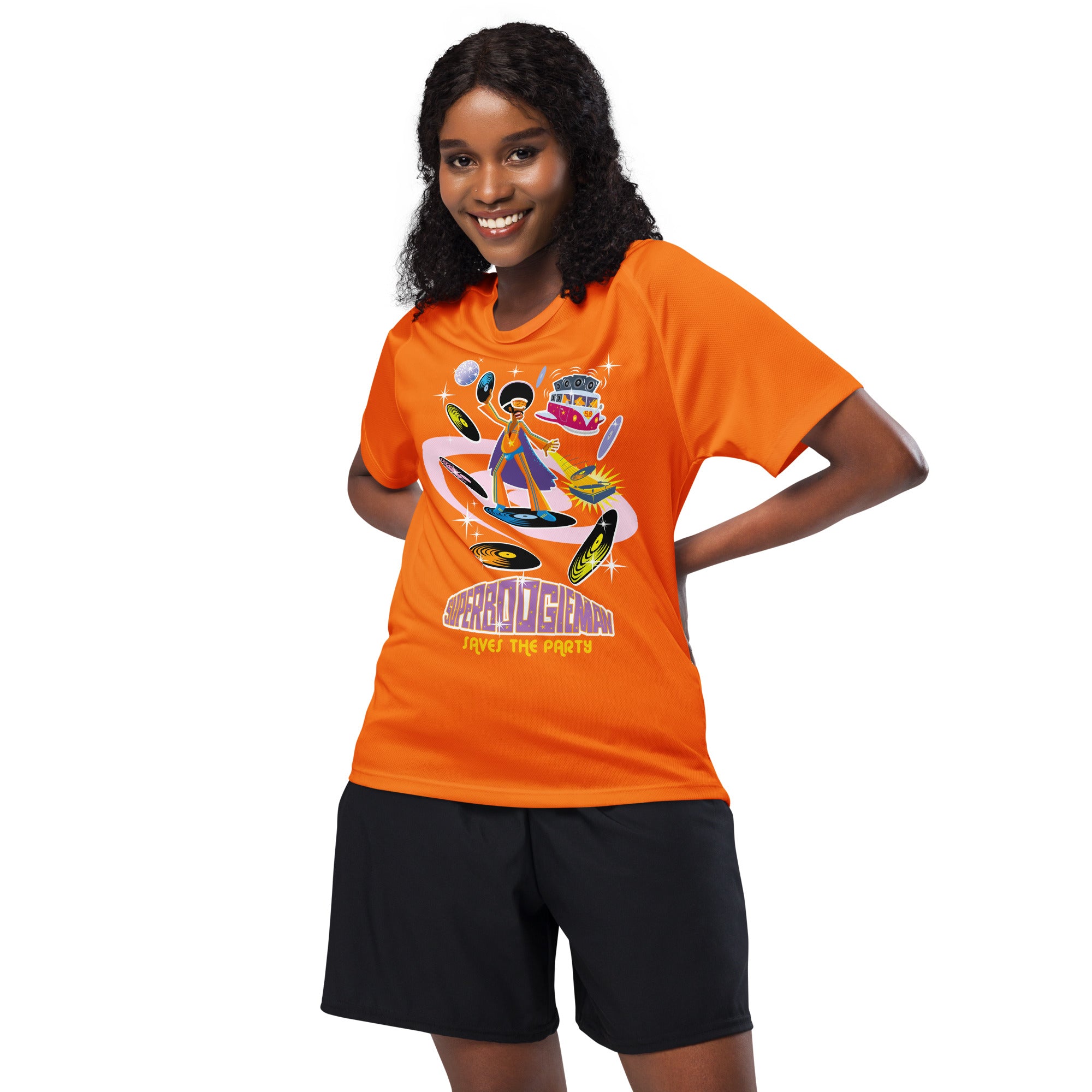 Unisex sports jersey Superboogieman Saves the Party