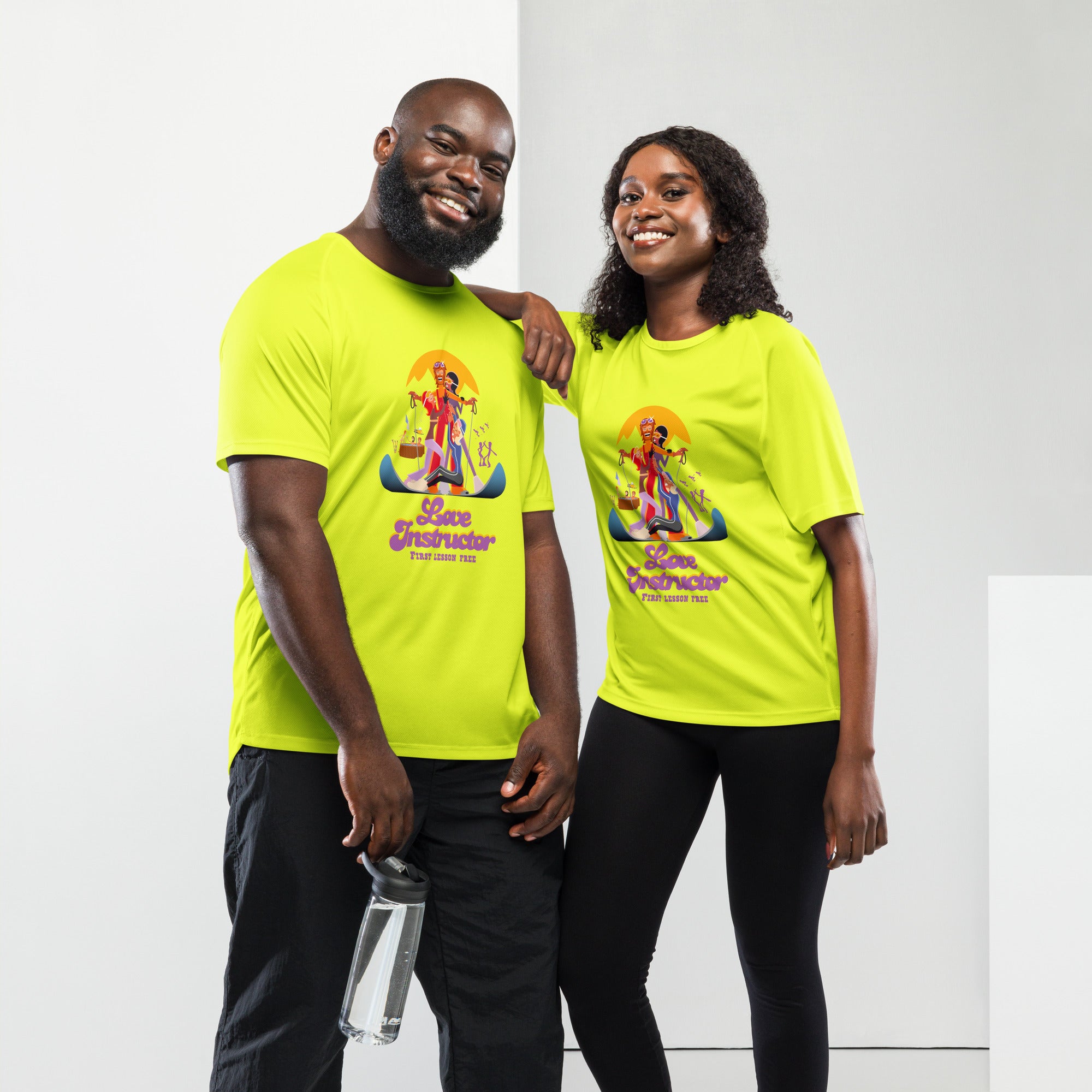 Unisex sports jersey Love instructor First lesson free