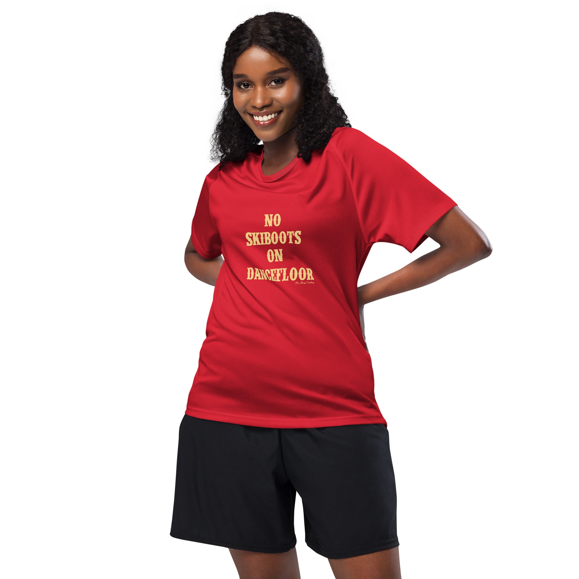 Unisex sports jersey No Skiboots on Dancefloor on dark colors