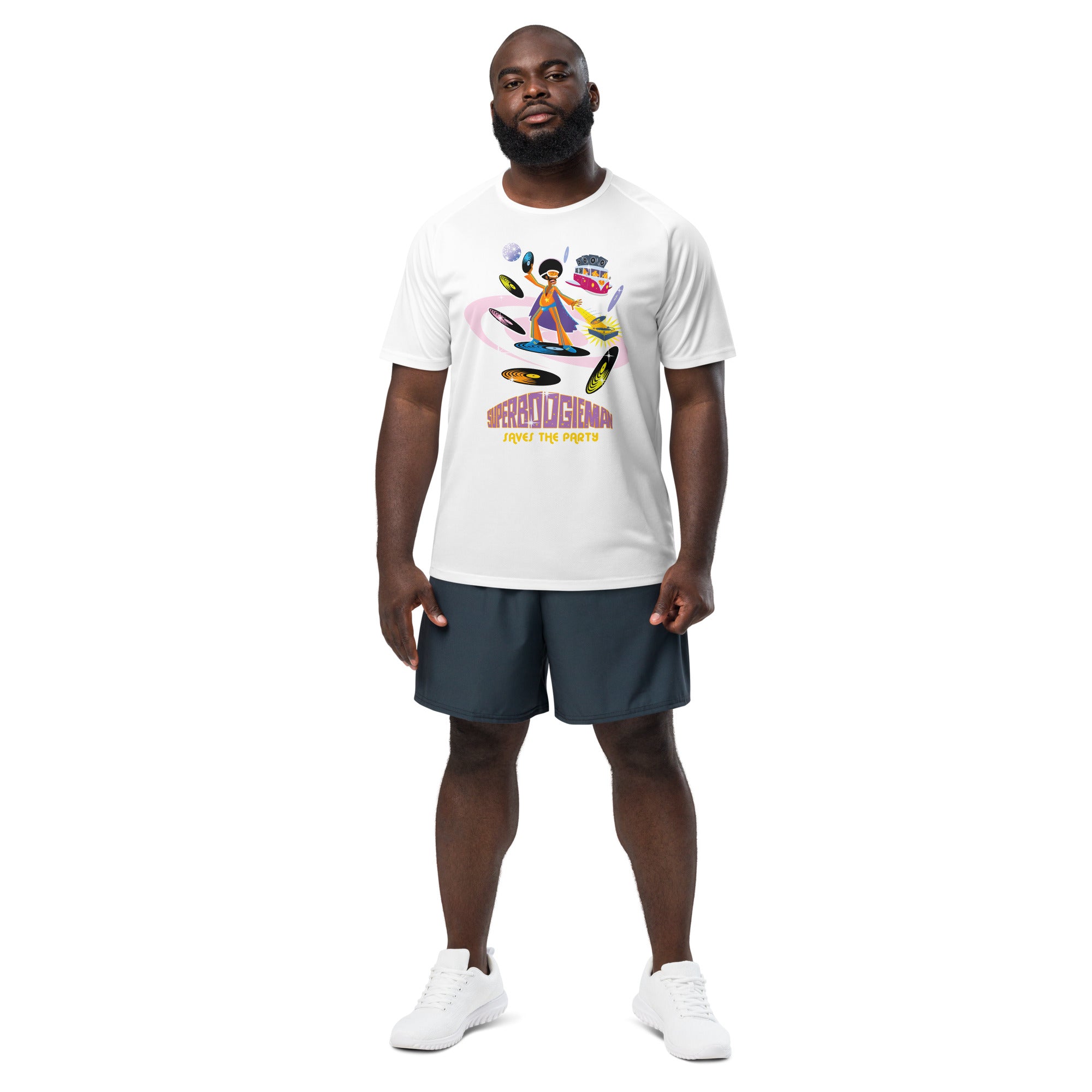 Unisex sports jersey Superboogieman Saves the Party