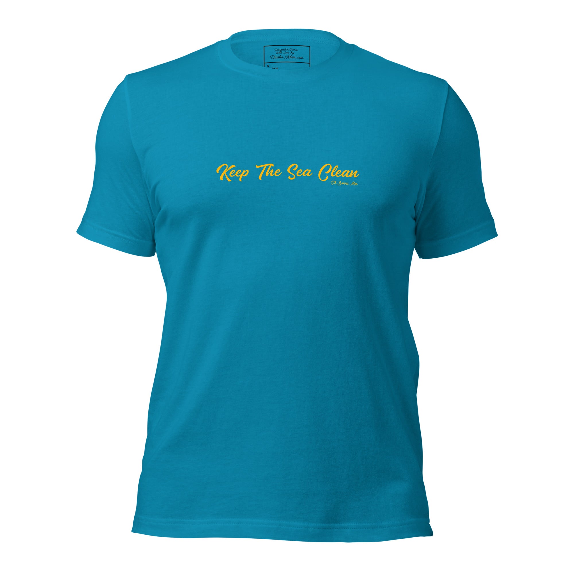 Unisex cotton t-shirt Keep The Sea Clean on bright colors