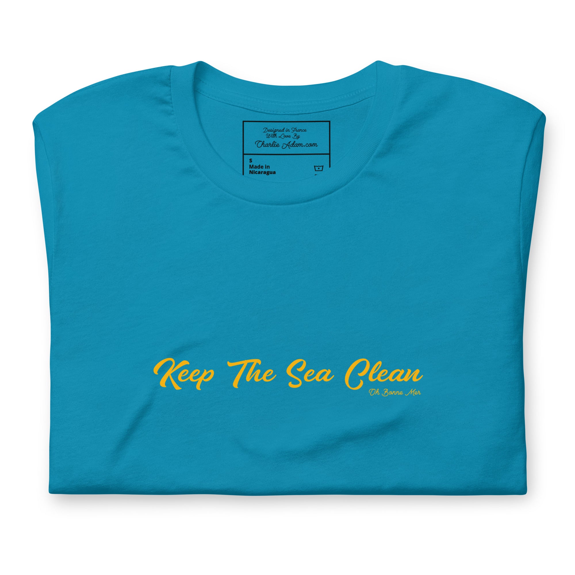 Unisex cotton t-shirt Keep The Sea Clean on bright colors