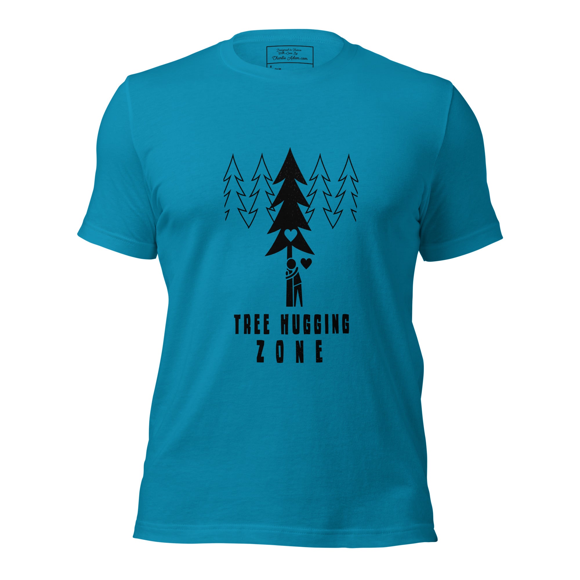 Unisex cotton t-shirt Tree hugging zone on bright colors