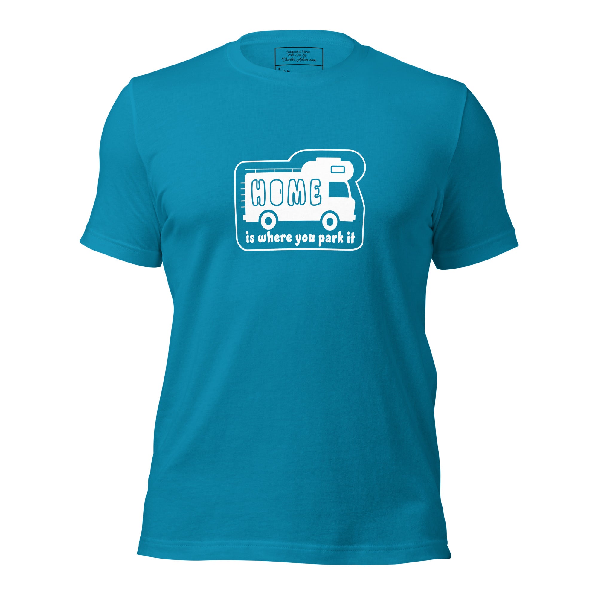 Unisex cotton t-shirt Bold Camper Van on bright colors