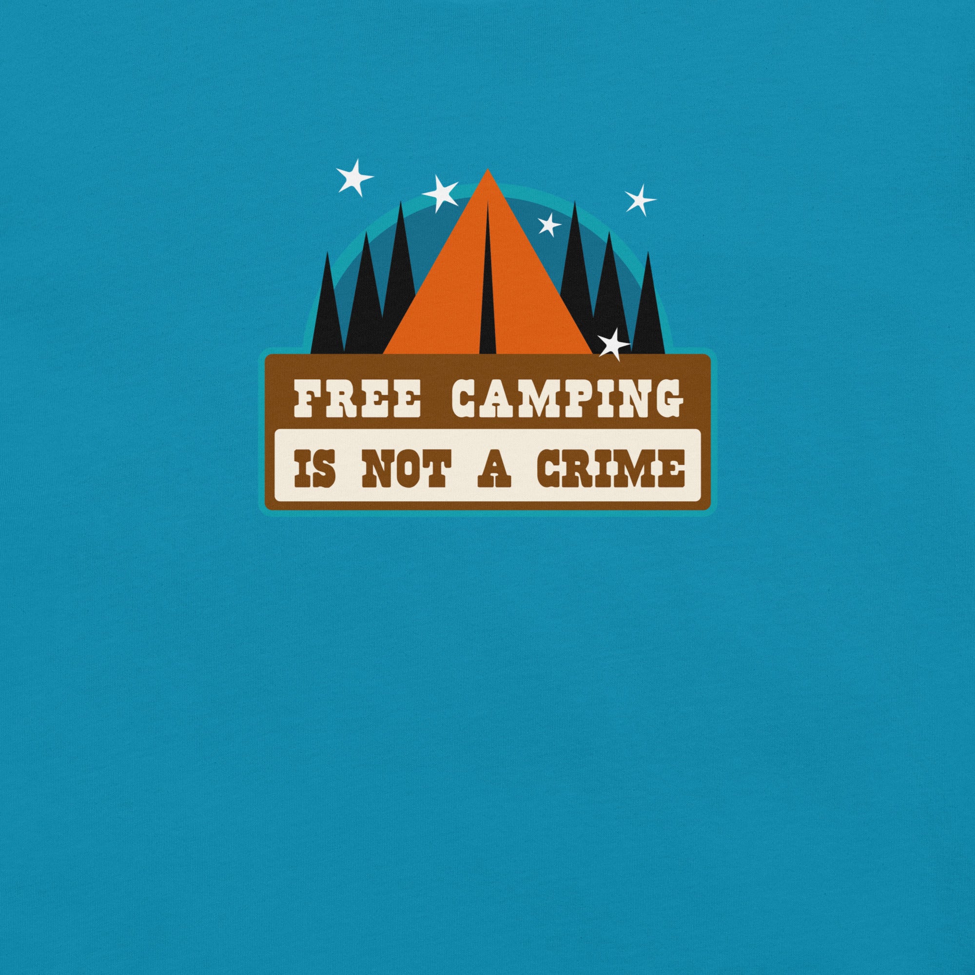 Unisex cotton t-shirt Free Camping is not a Crime on bright colors