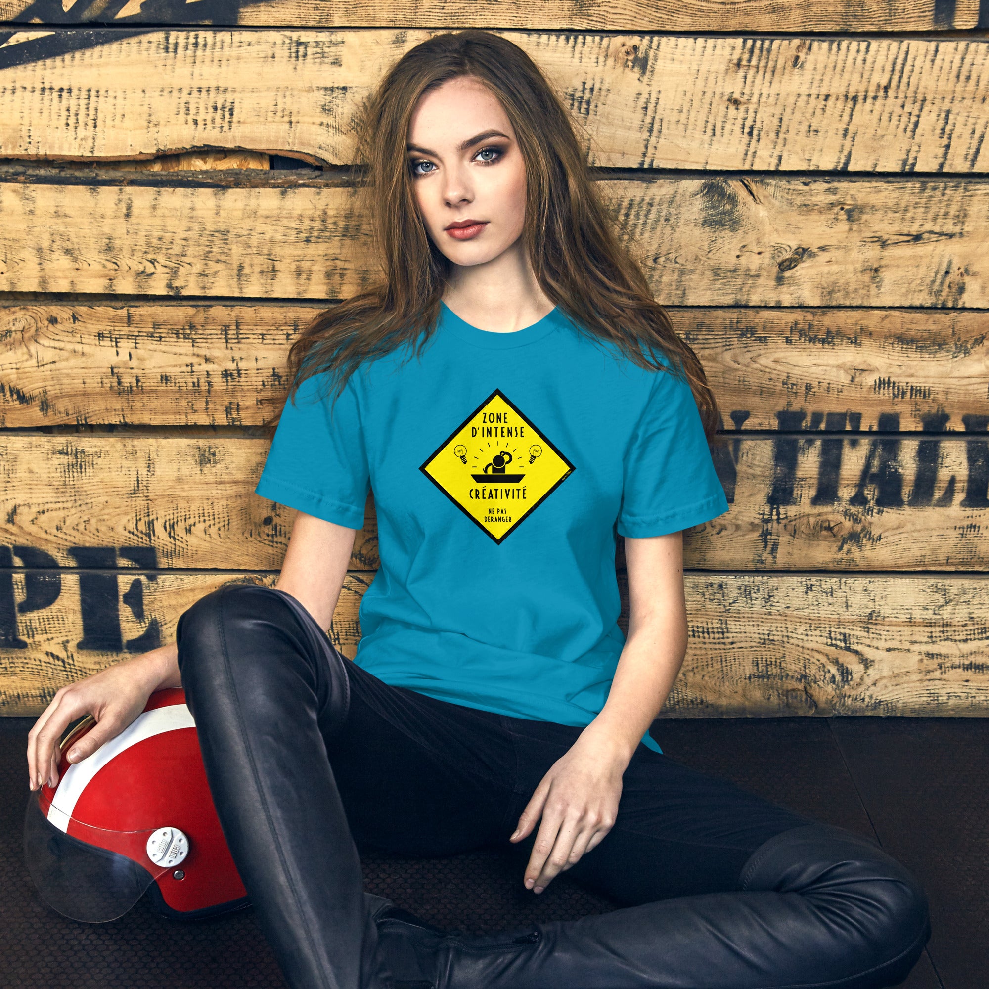 T-shirt en coton unisexe Zone d'intense créativité, Ne pas déranger sur couleurs vives