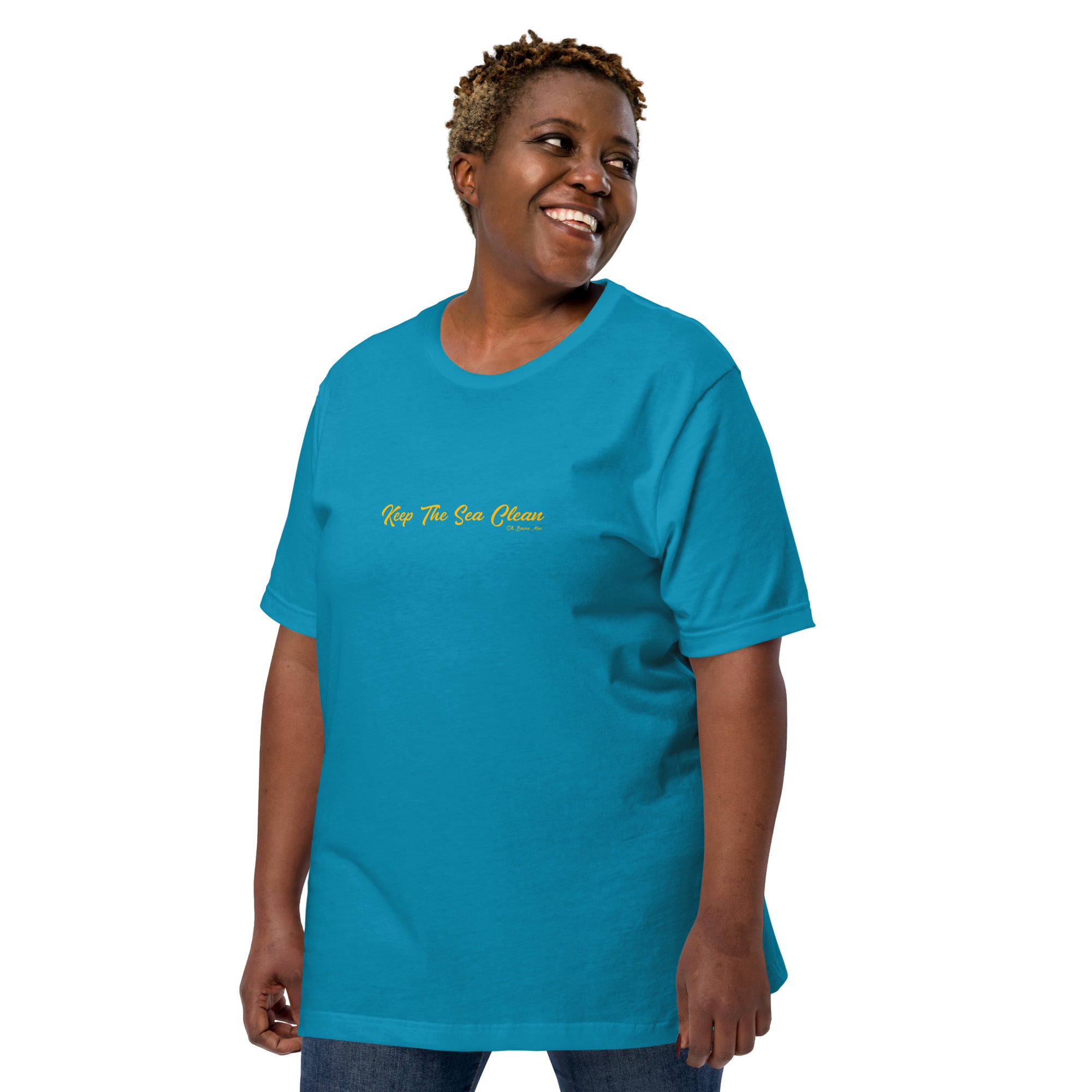 T-shirt en coton unisexe Keep The Sea Clean sur couleurs vives