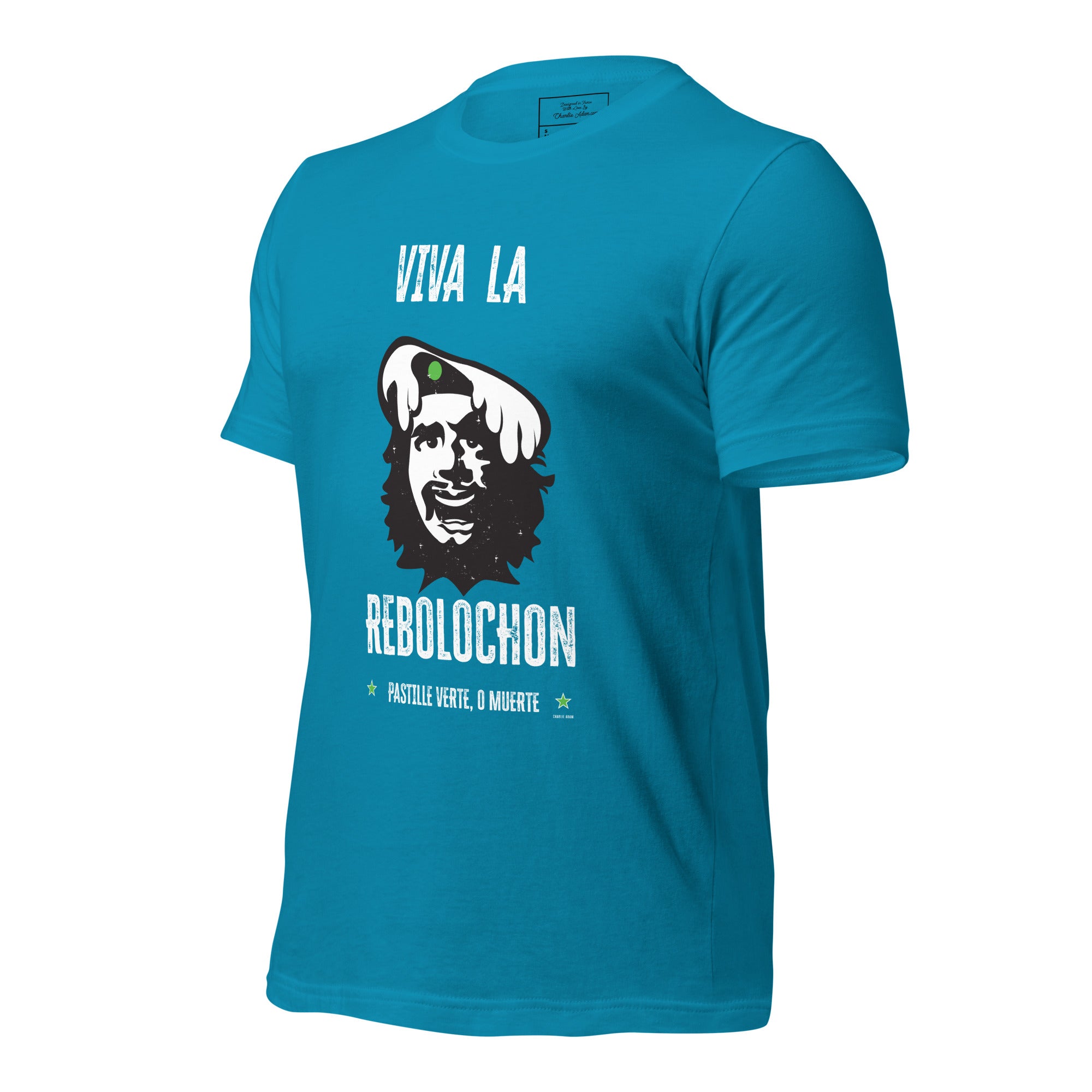 Unisex cotton t-shirt Viva la Rebolochon on bright colors