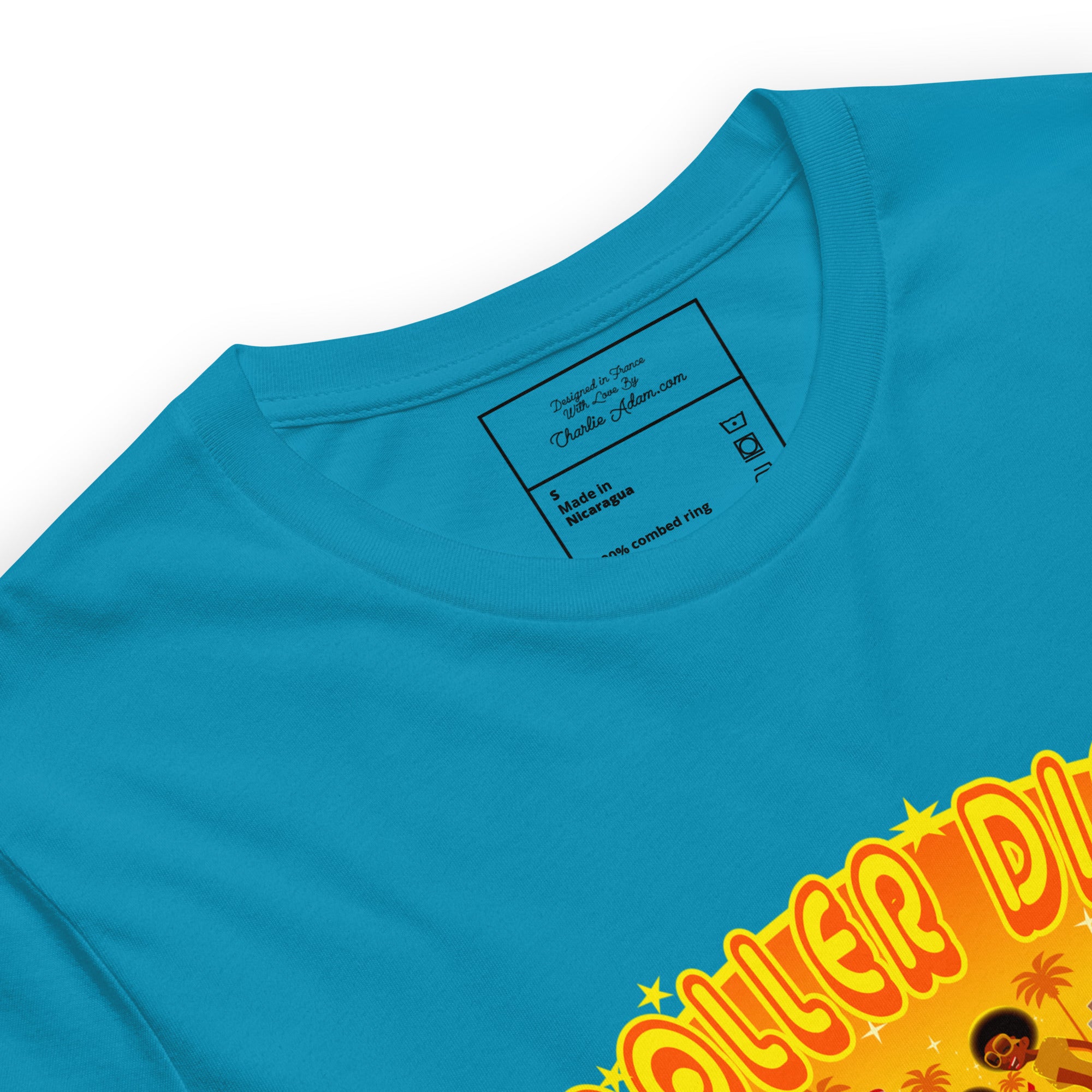 Unisex t-shirt Roller Disco 1975 on bright colors