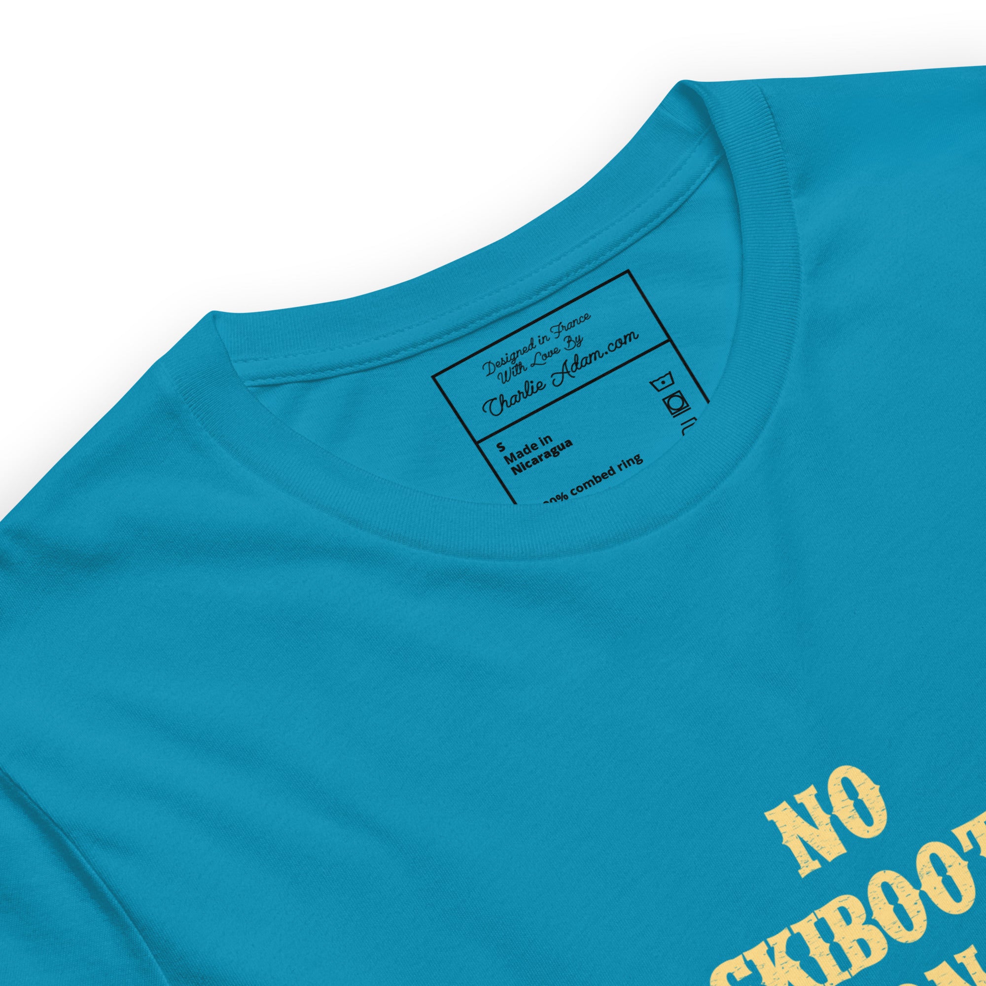 Unisex t-shirt No Skiboots on Dancefloor on bright colors