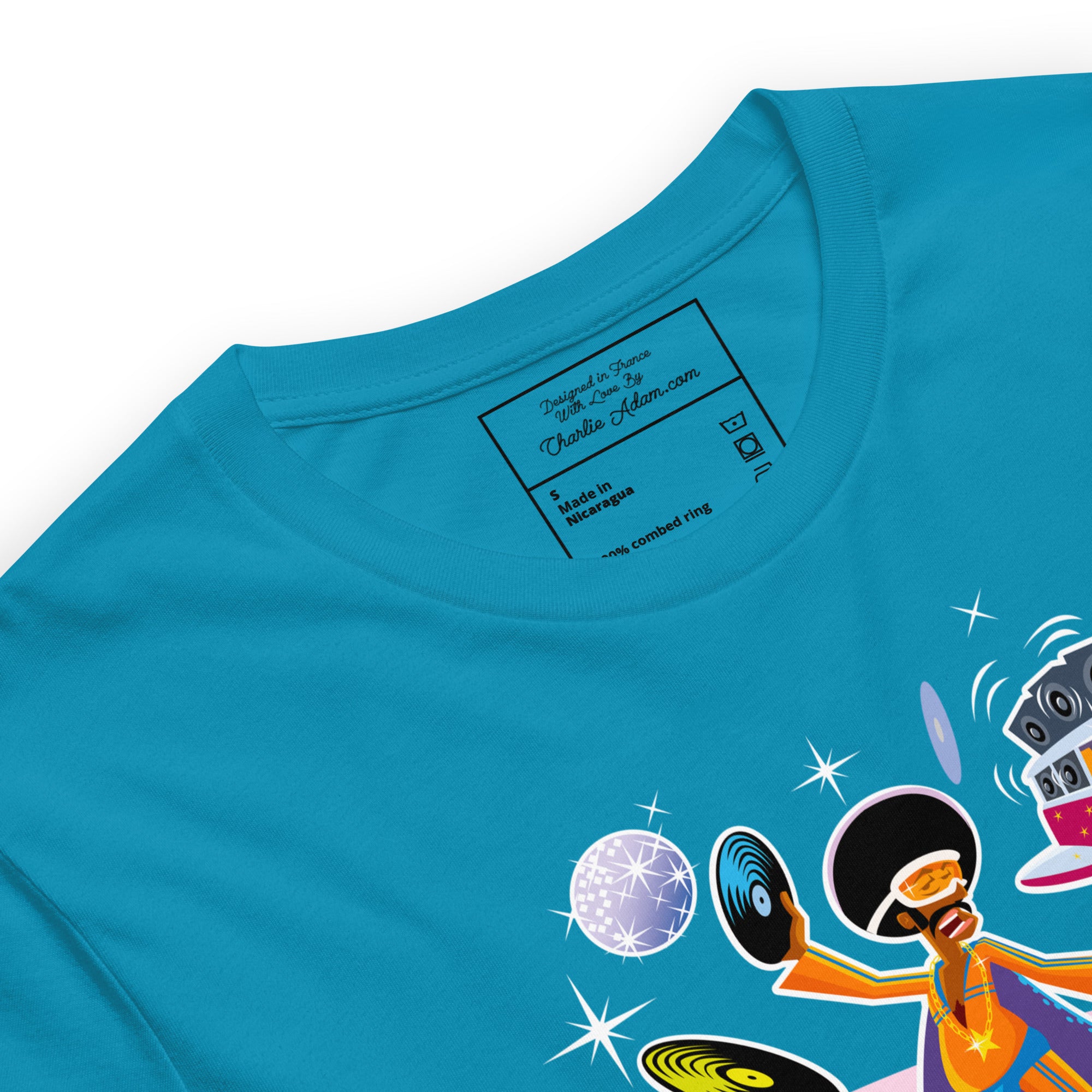 Unisex cotton t-shirt Superboogieman saves the Party on bright colors