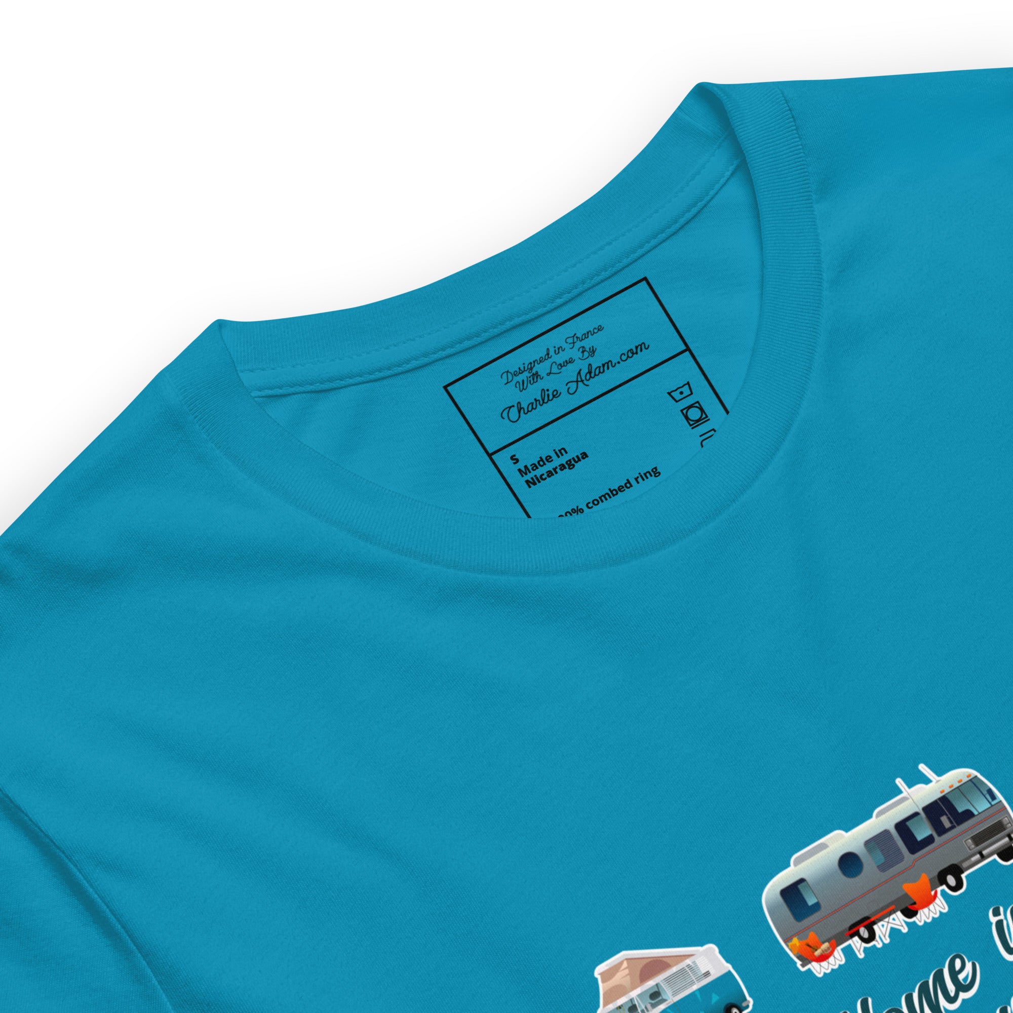 T-shirt en coton unisexe Square Vintage Campers sur couleurs vives