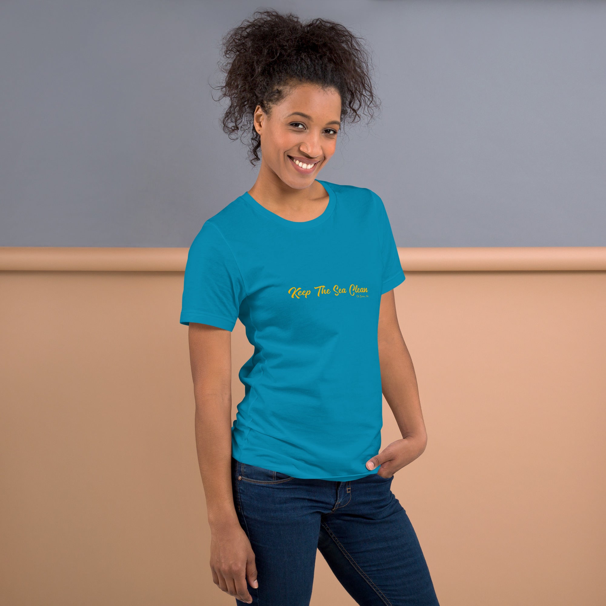 T-shirt en coton unisexe Keep The Sea Clean sur couleurs vives