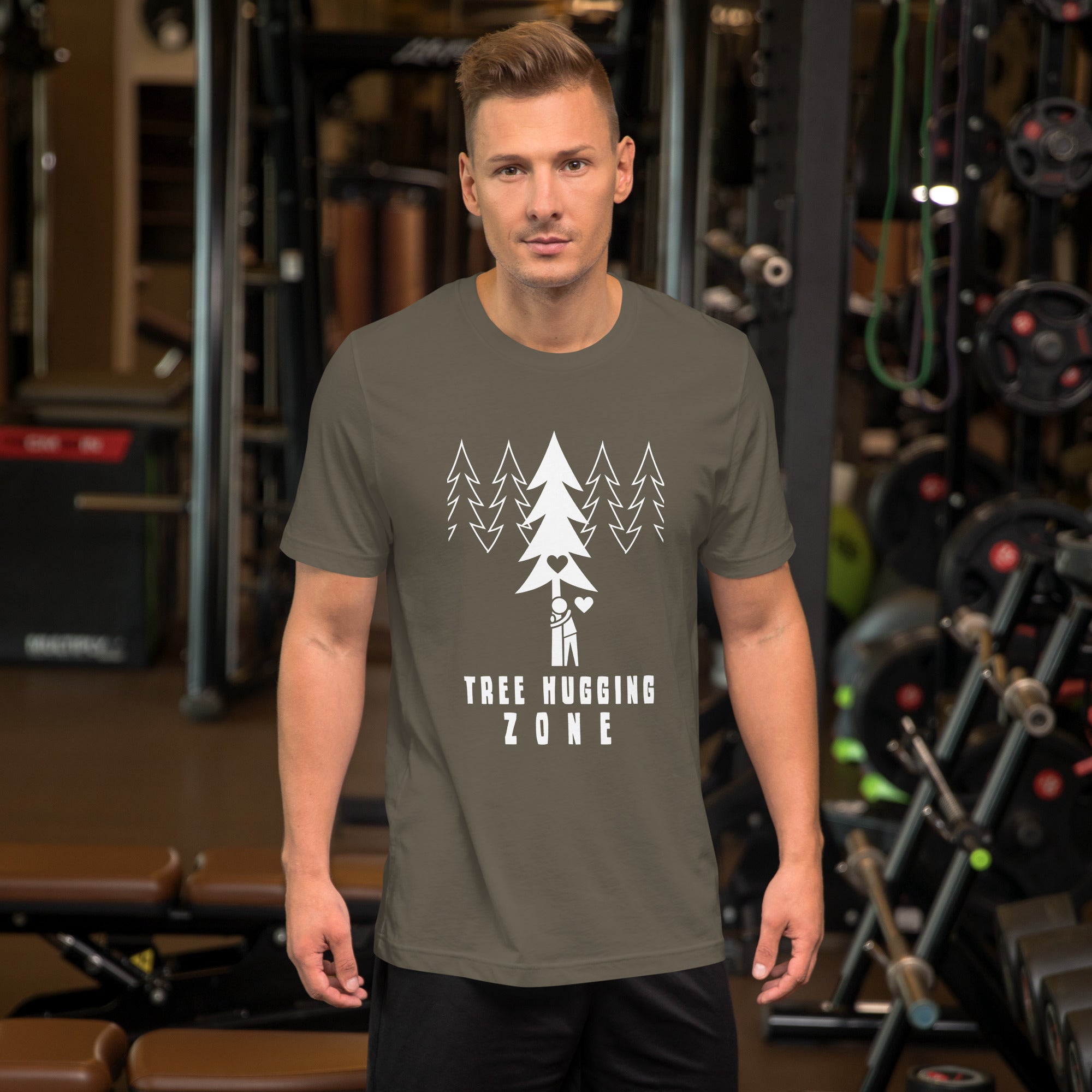 Unisex t-shirt Tree hugging zone on dark colors