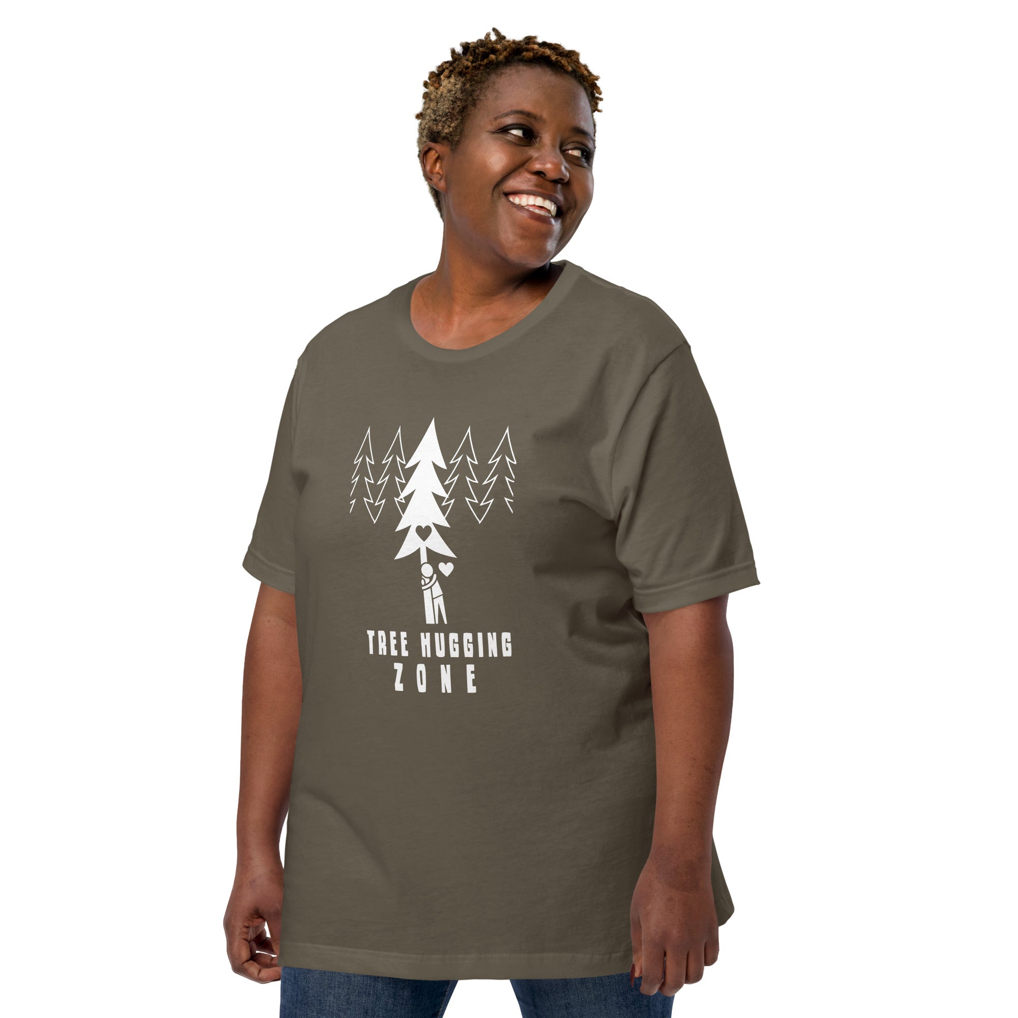 Unisex t-shirt Tree hugging zone on dark colors