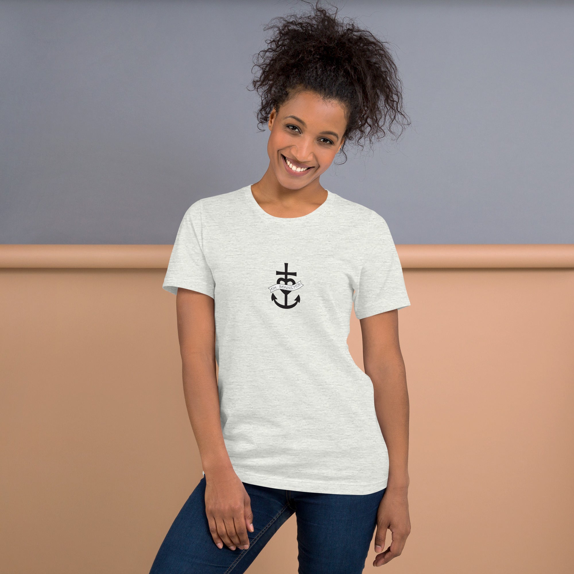 T-shirt en coton unisexe Oh Bonne Mer 1 sur couleurs claires