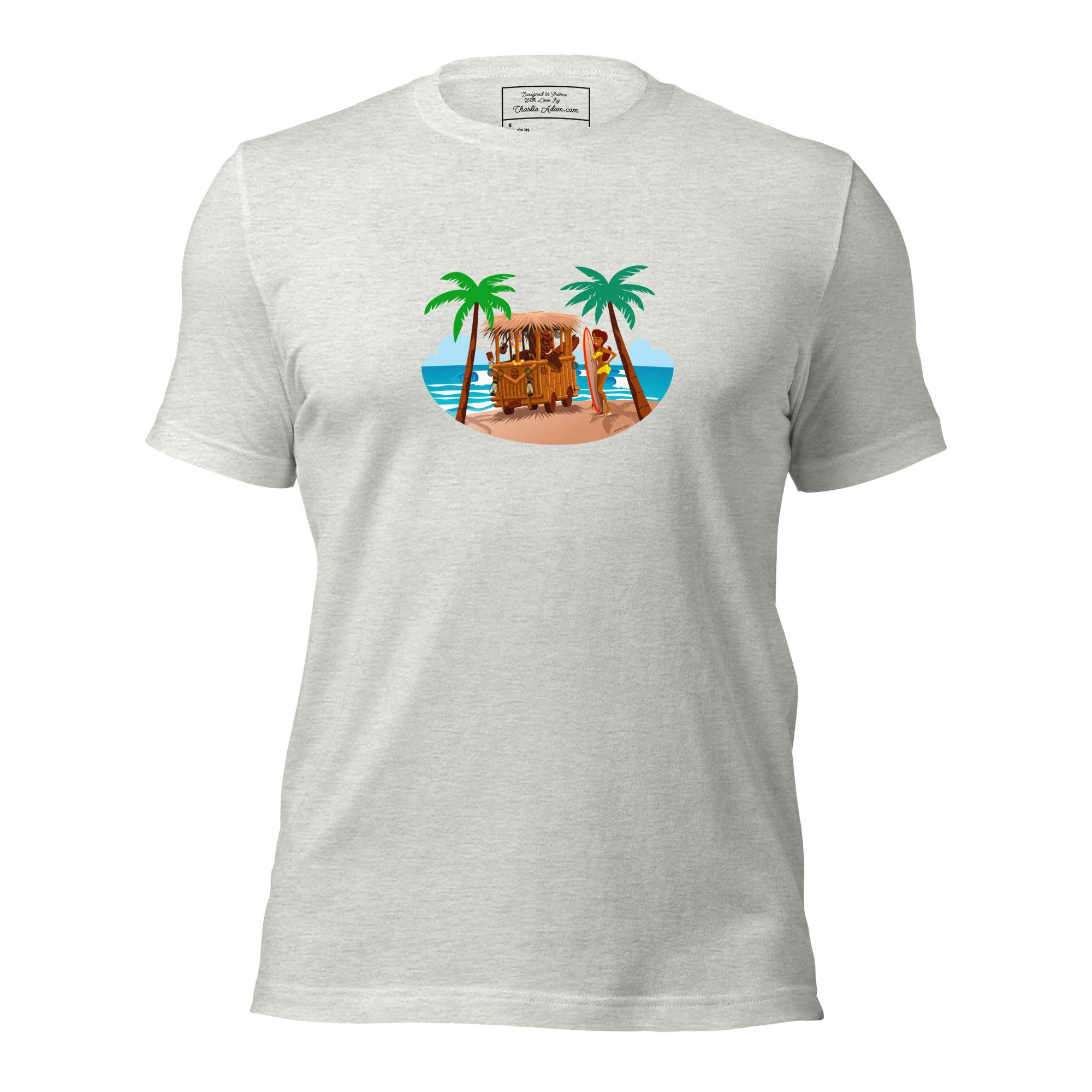 T-shirt en coton unisexe Tiki Kombi sur fond clair