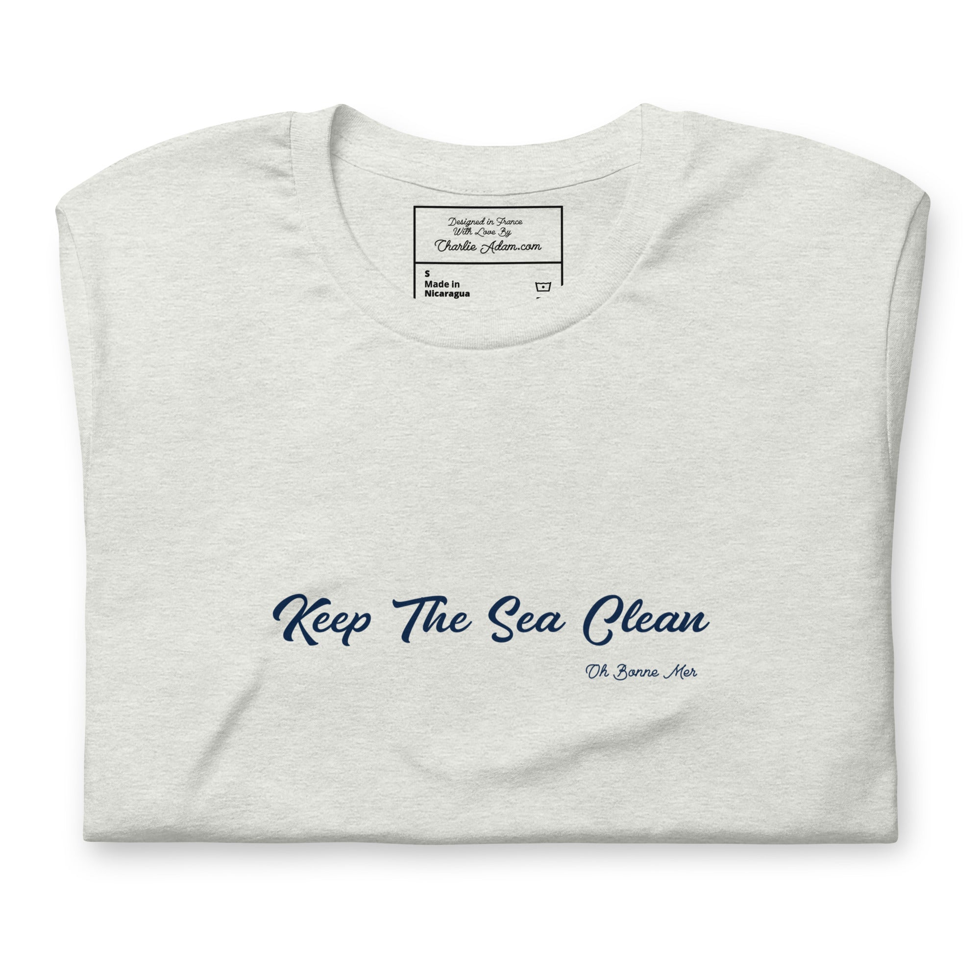 T-shirt en coton unisexe Keep The Sea Clean sur couleurs chinées claires