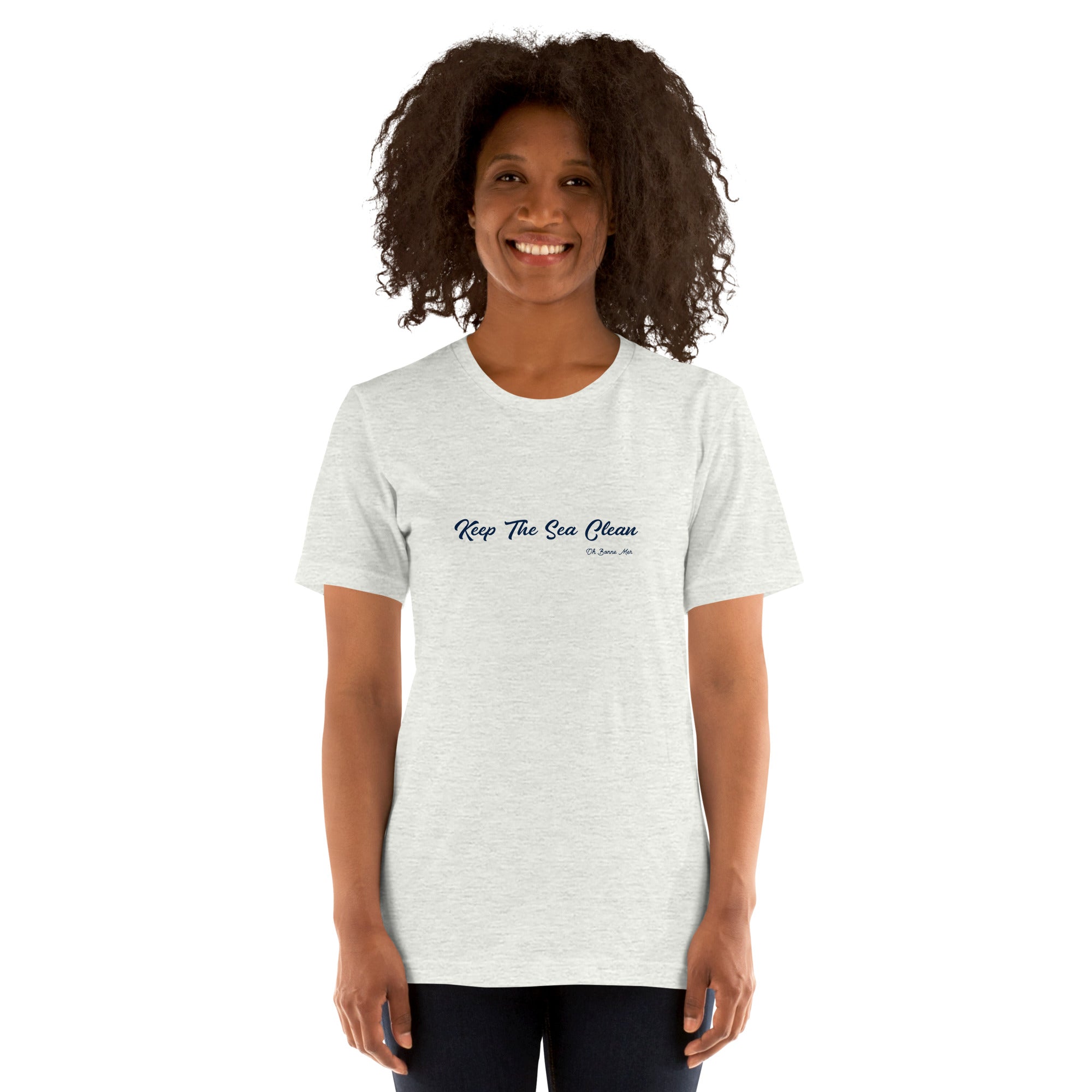 T-shirt en coton unisexe Keep The Sea Clean sur couleurs chinées claires