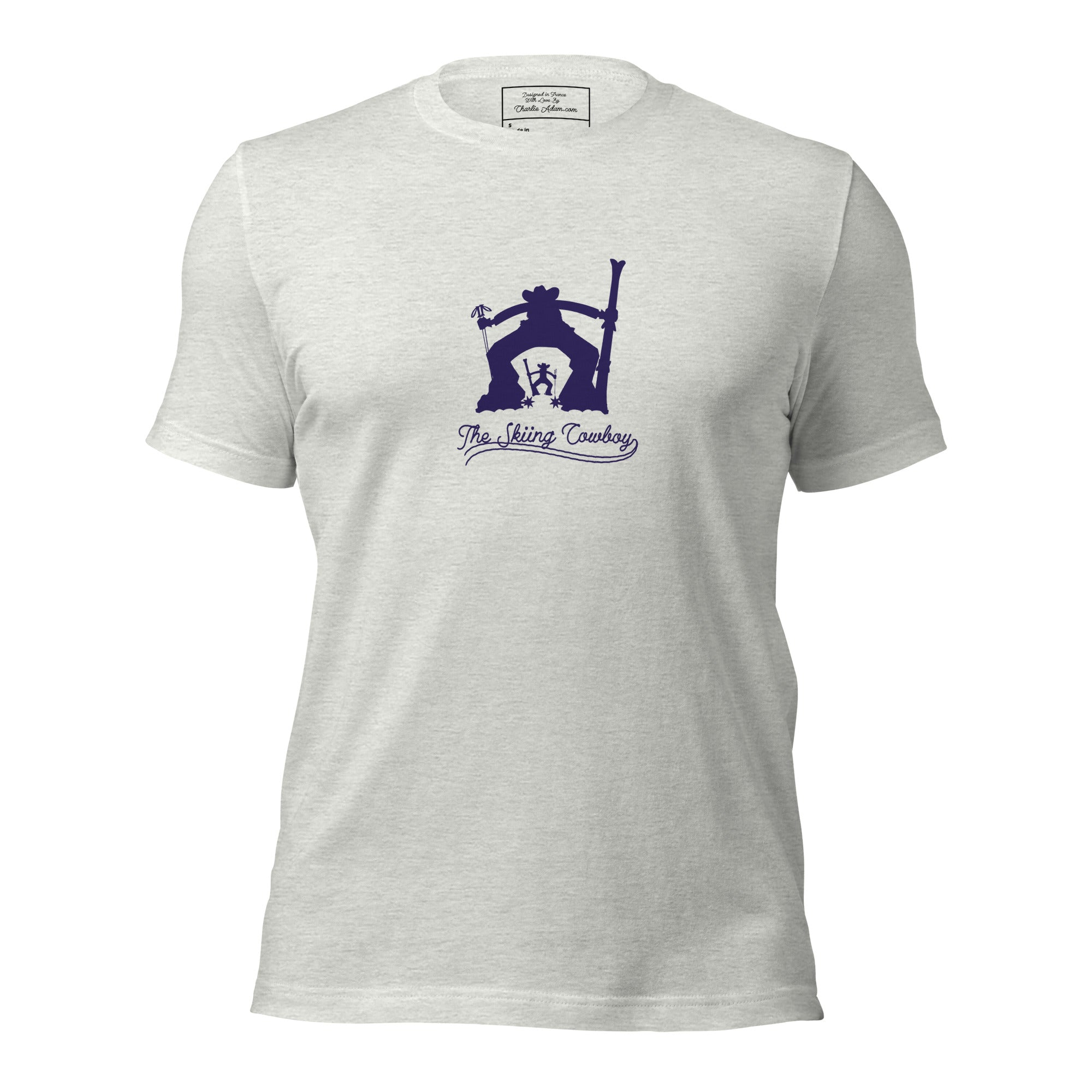 T-shirt en coton unisexe Ski Fight at OK Corral Silhouette sur couleurs chinées claires